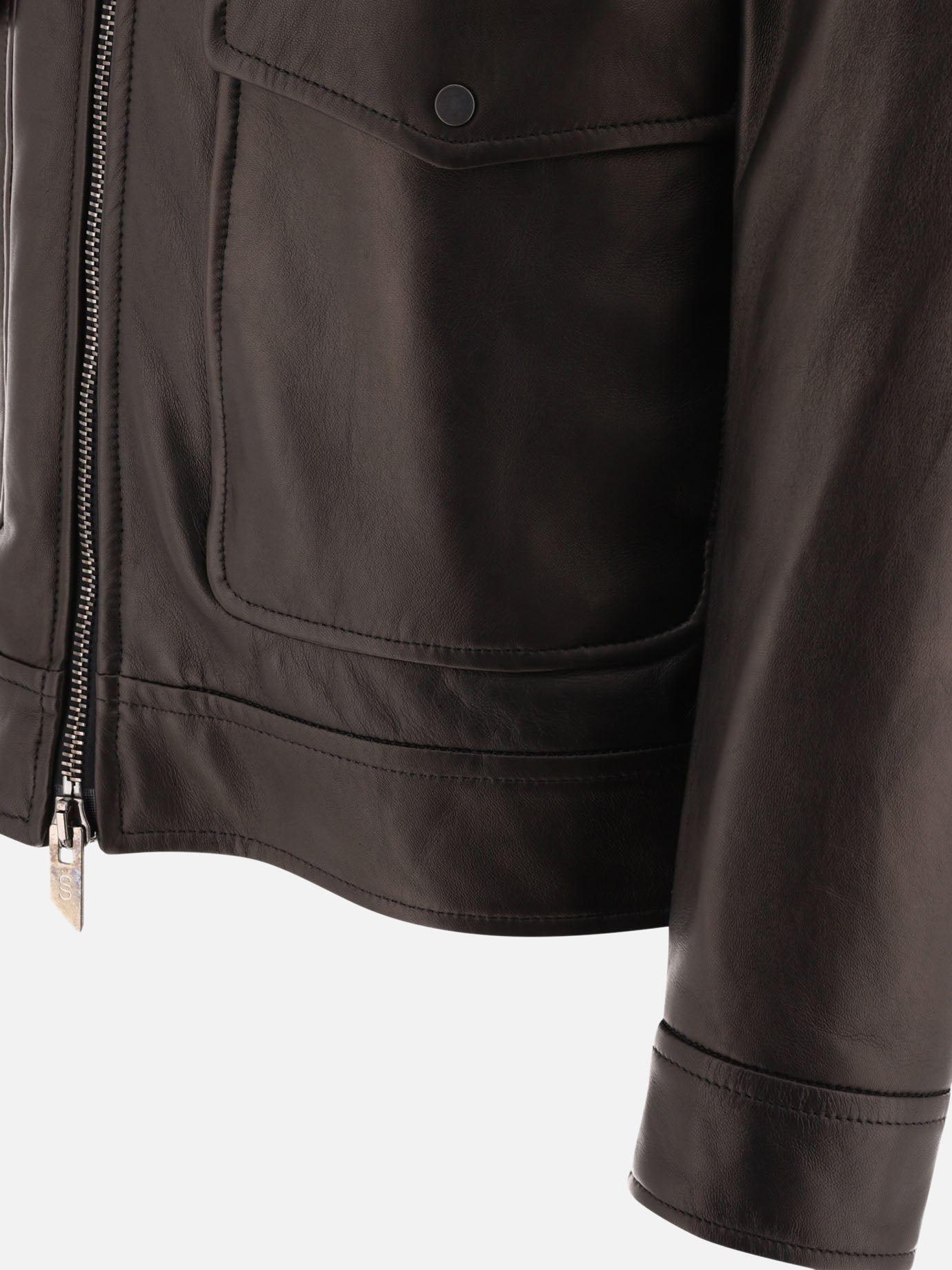 Leather biker jacket