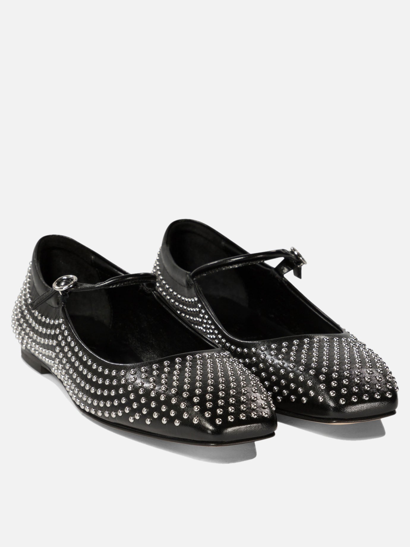 Aeyde "Uma" mini studded ballet flats Black