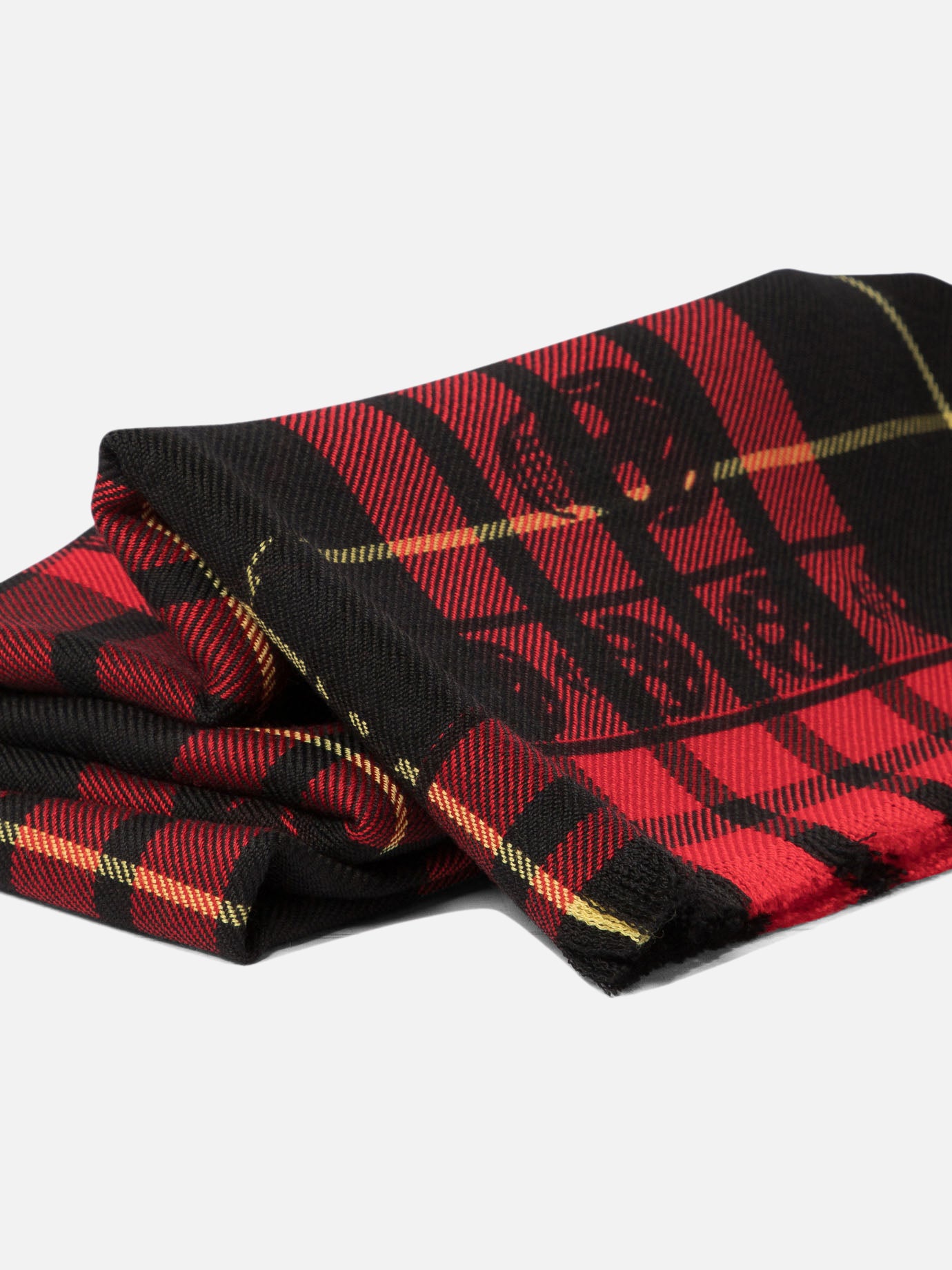 Alexander McQueen "Tartan Skull" foulard Red