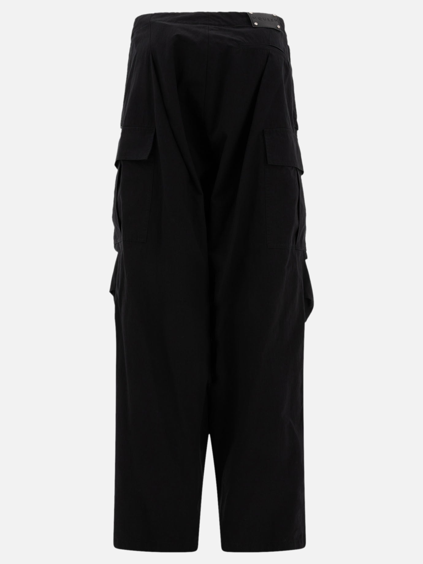 Alexander McQueen Pleated cargo trousers Black