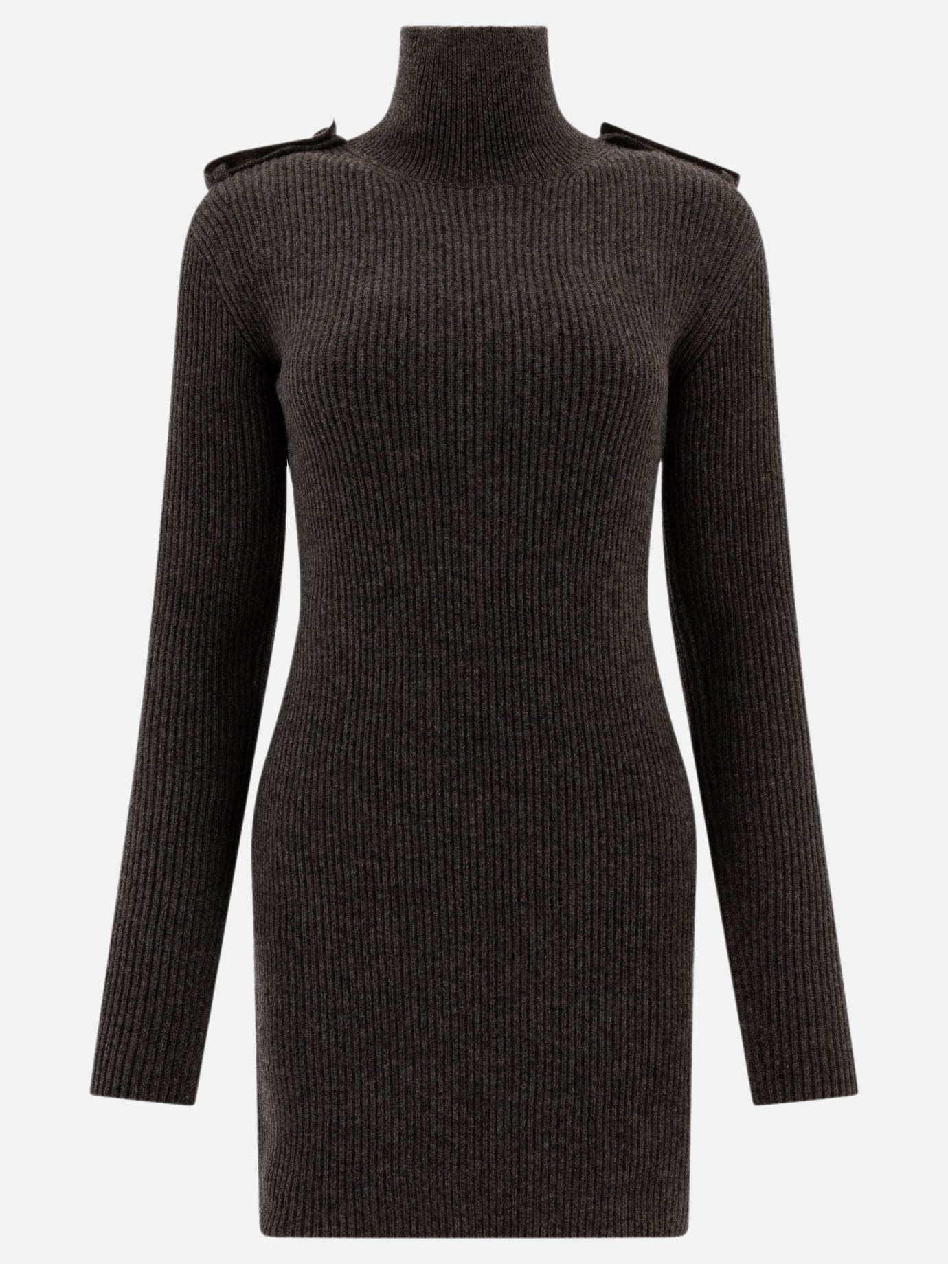 Alexander McQueen Ribbed mini dress Grey