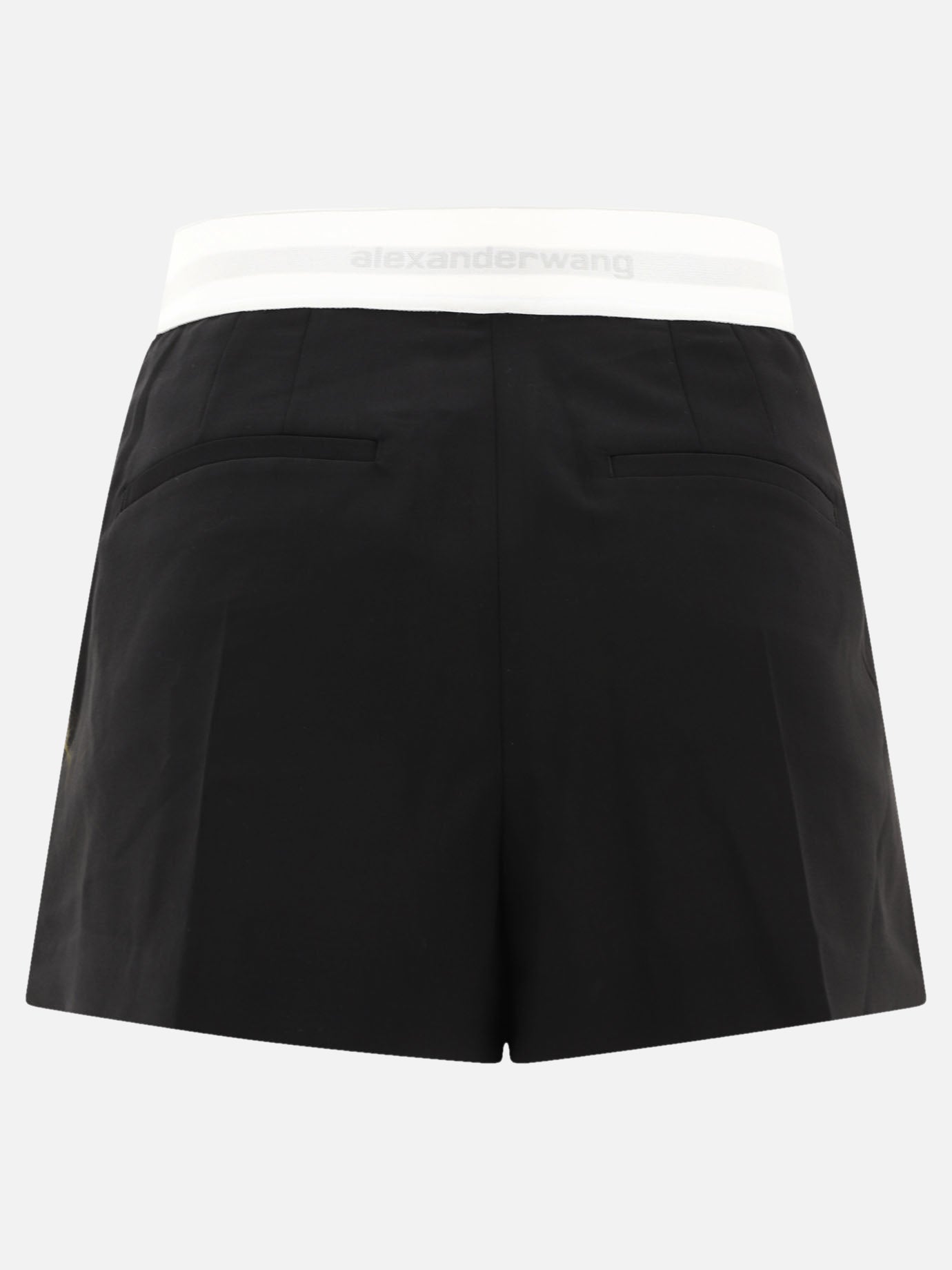 High-waist pleated shorts with logo elastic