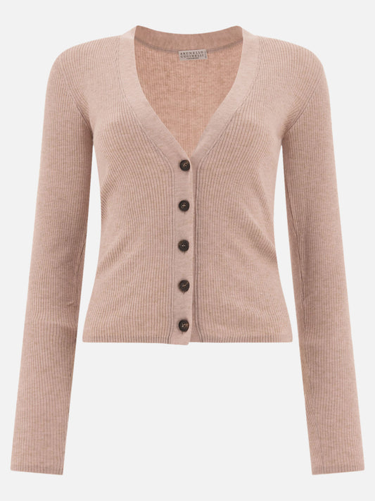 Brunello Cucinelli Lurex cardigan Pink