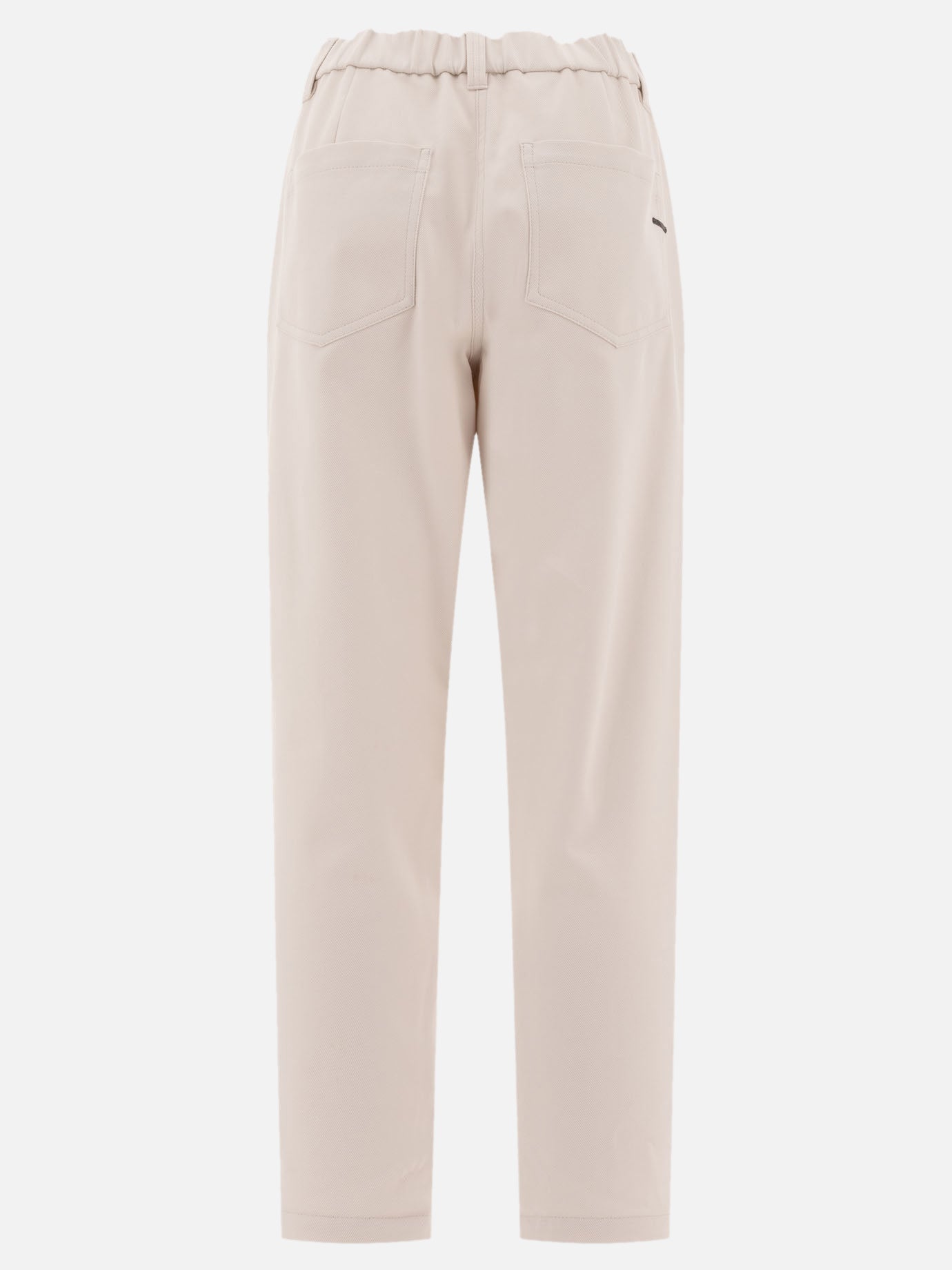 Brunello Cucinelli "Shiny Bartack" baggy trousers White