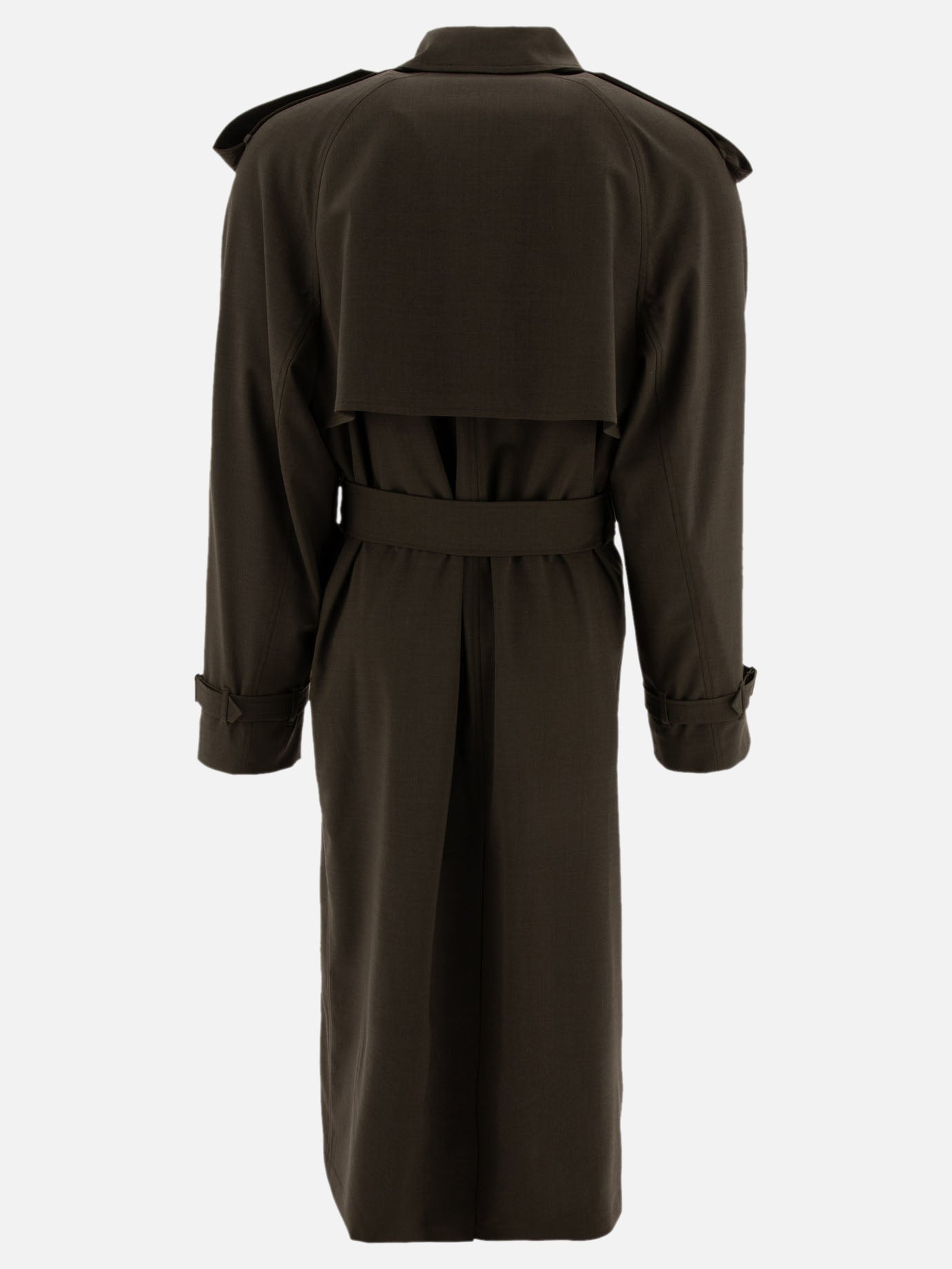 Long trenchcoat in stretch wool