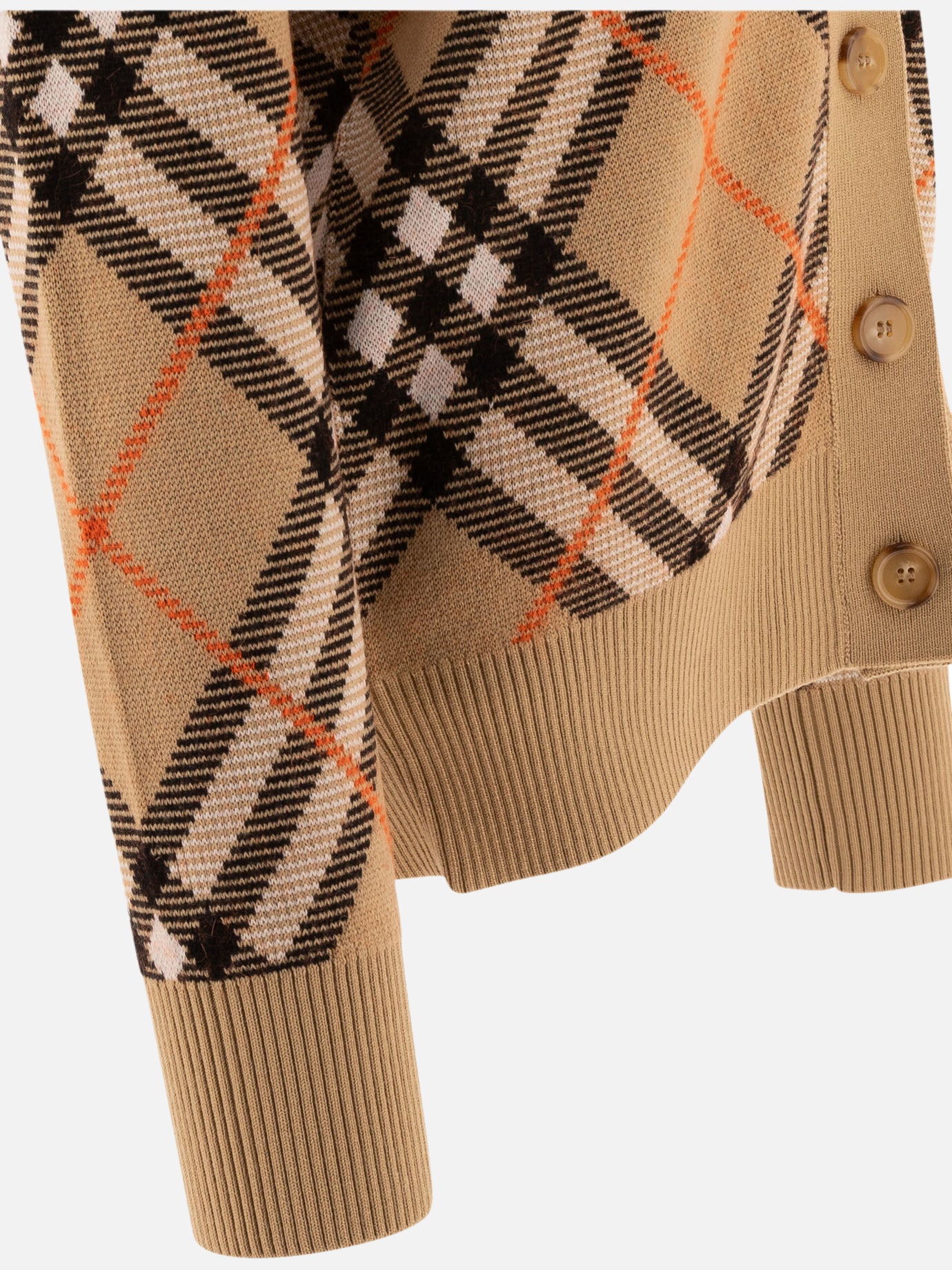 Burberry Wool-blend check cardigan Beige