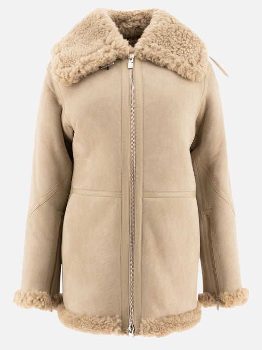 Shearling jackets Solid colour  Beige - Burberry Women | PLP | VIETTI Online Store 
