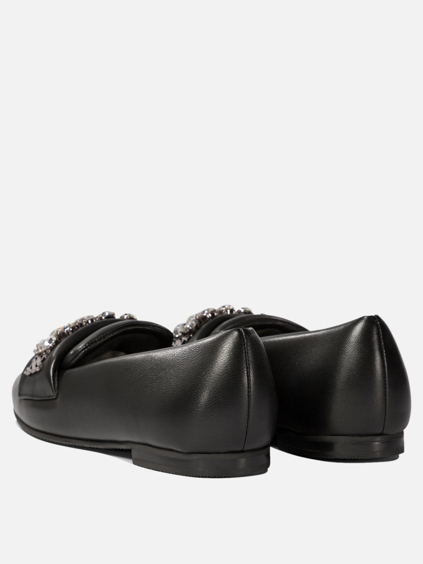 Casadei Loafers with crystal details Black