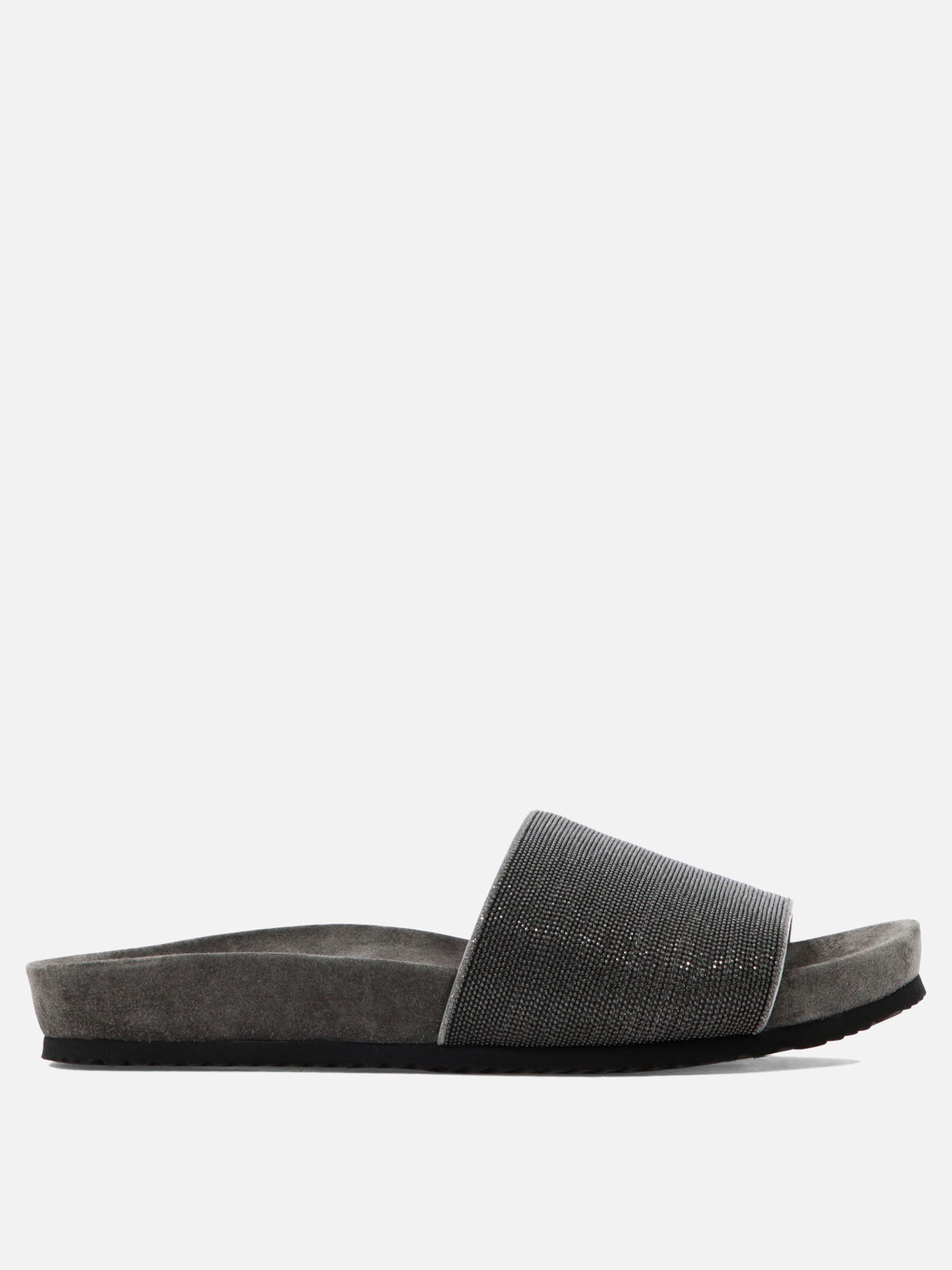 Flat sandals 100% leather 100% rubber  Grey - Brunello Cucinelli Women | PDP | VIETTI Online Store | Zoom-Modal
