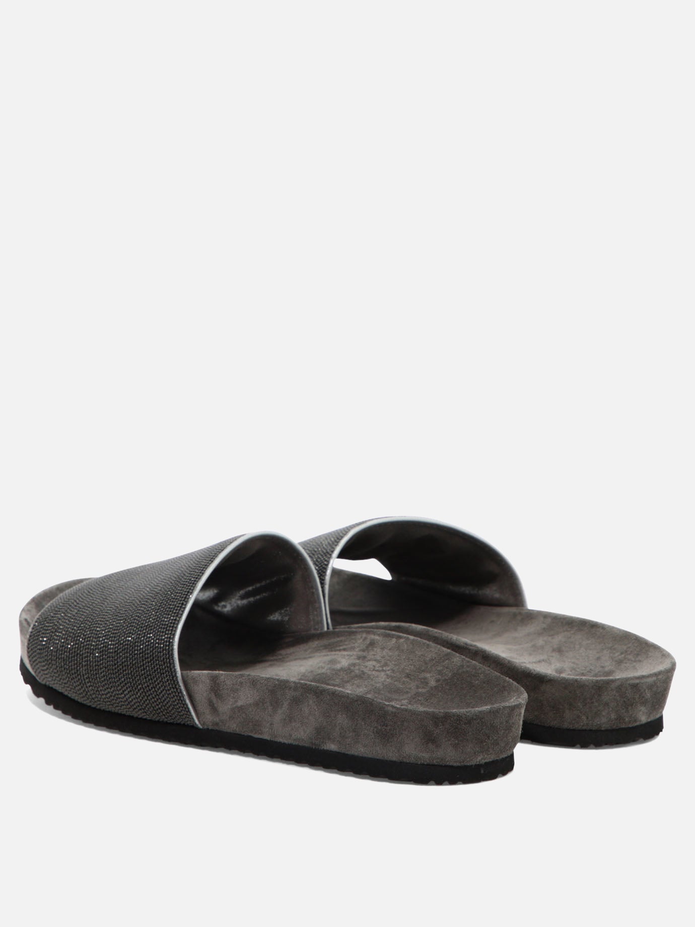 Flat sandals 100% leather 100% rubber  Grey - Brunello Cucinelli Women | PDP | VIETTI Online Store | Zoom-Modal_4
