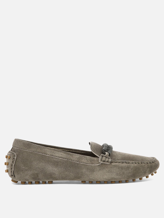 Loafers 100% suede - 100% rubber  Brown - Brunello Cucinelli Women | PLP | VIETTI Online Store 
