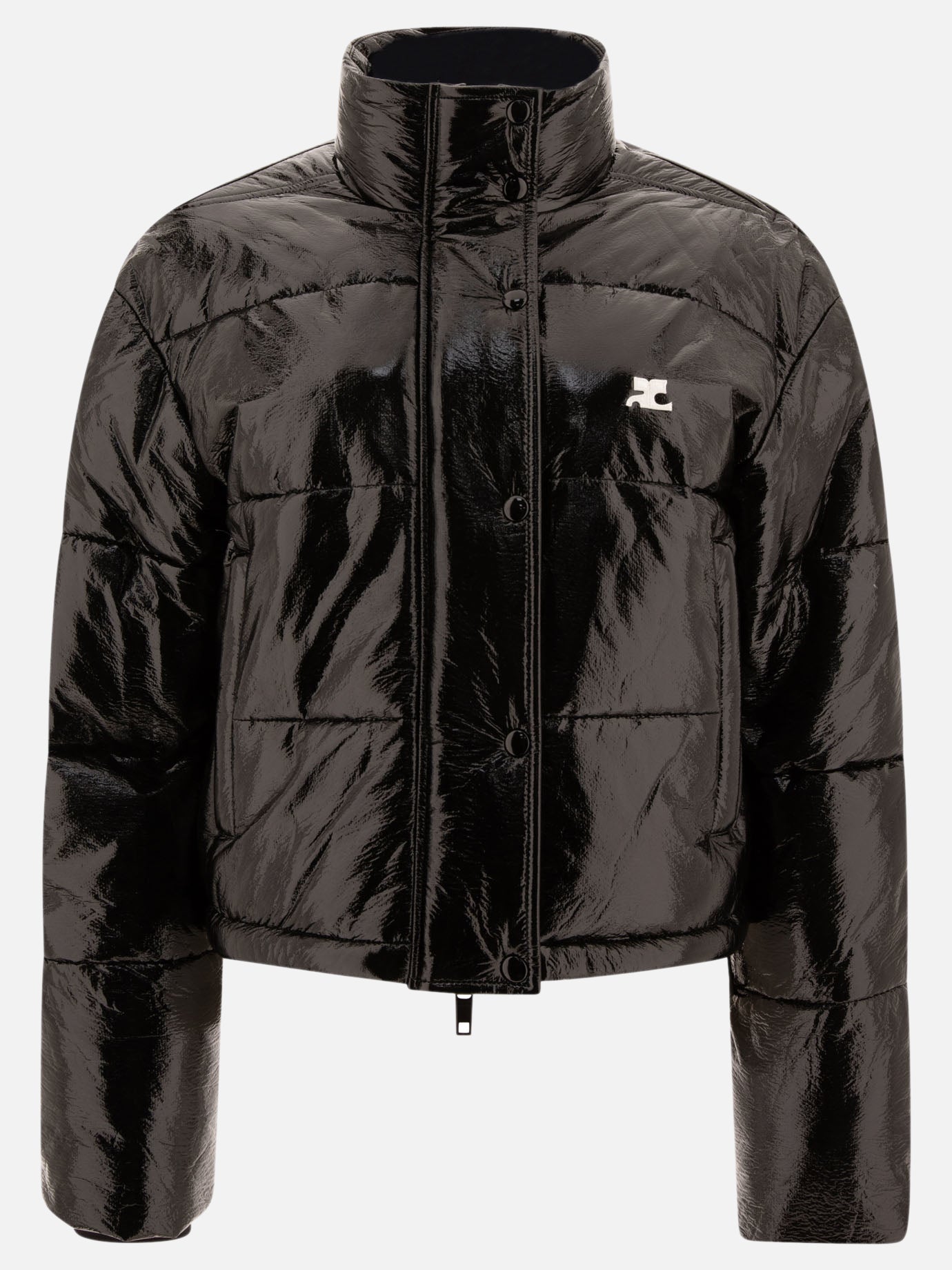 Vinyl puffer jacket