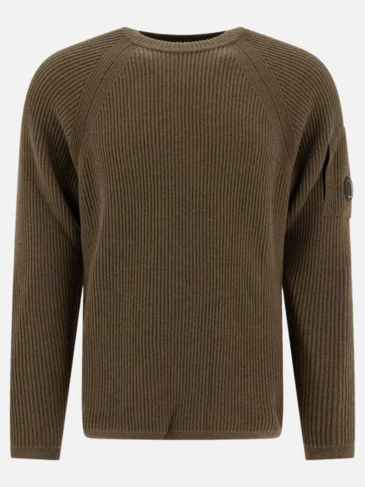 Lens-detail ribbed sweater