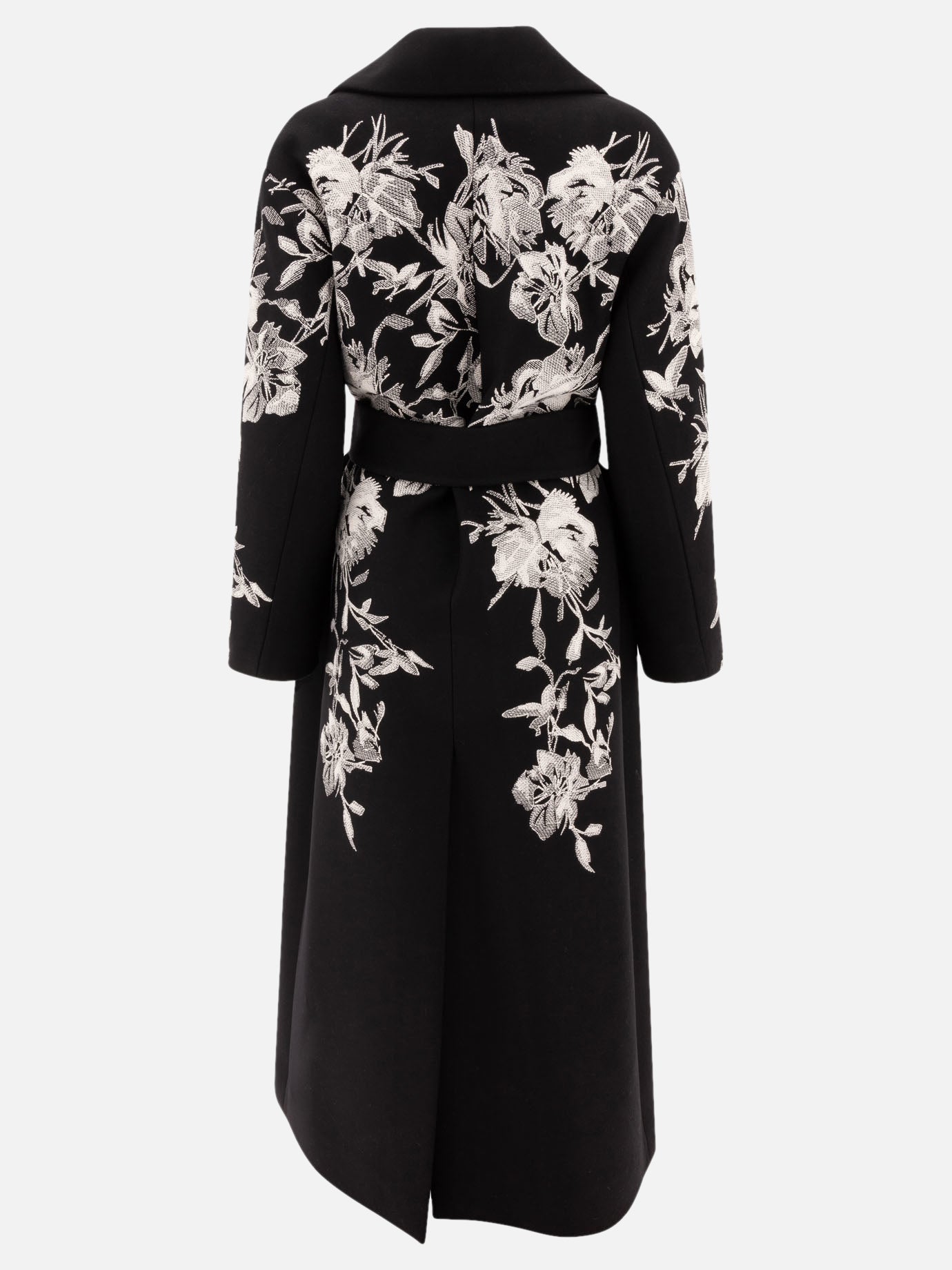 Elie Saab Wool embroidered coat Black