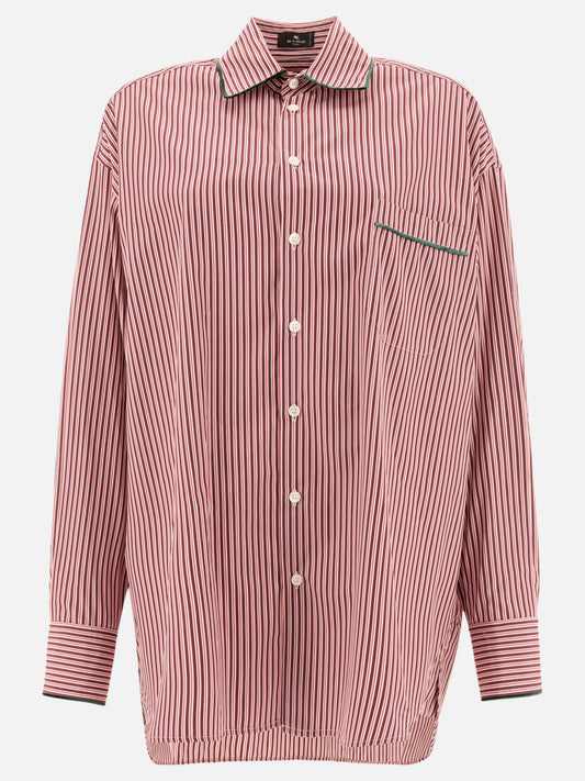 Striped poplin shirt