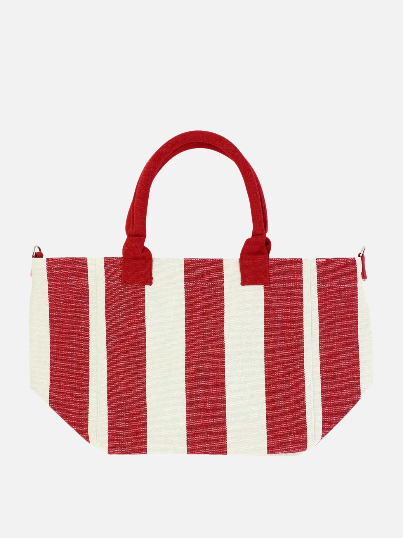 Ganni Striped tote bag Red