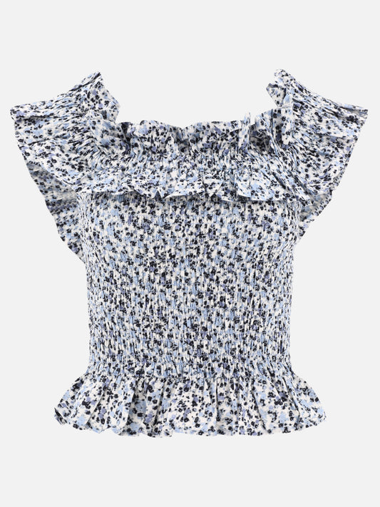 Casual tops Floral  Light blue - Ganni Women | PLP | VIETTI Online Store 
