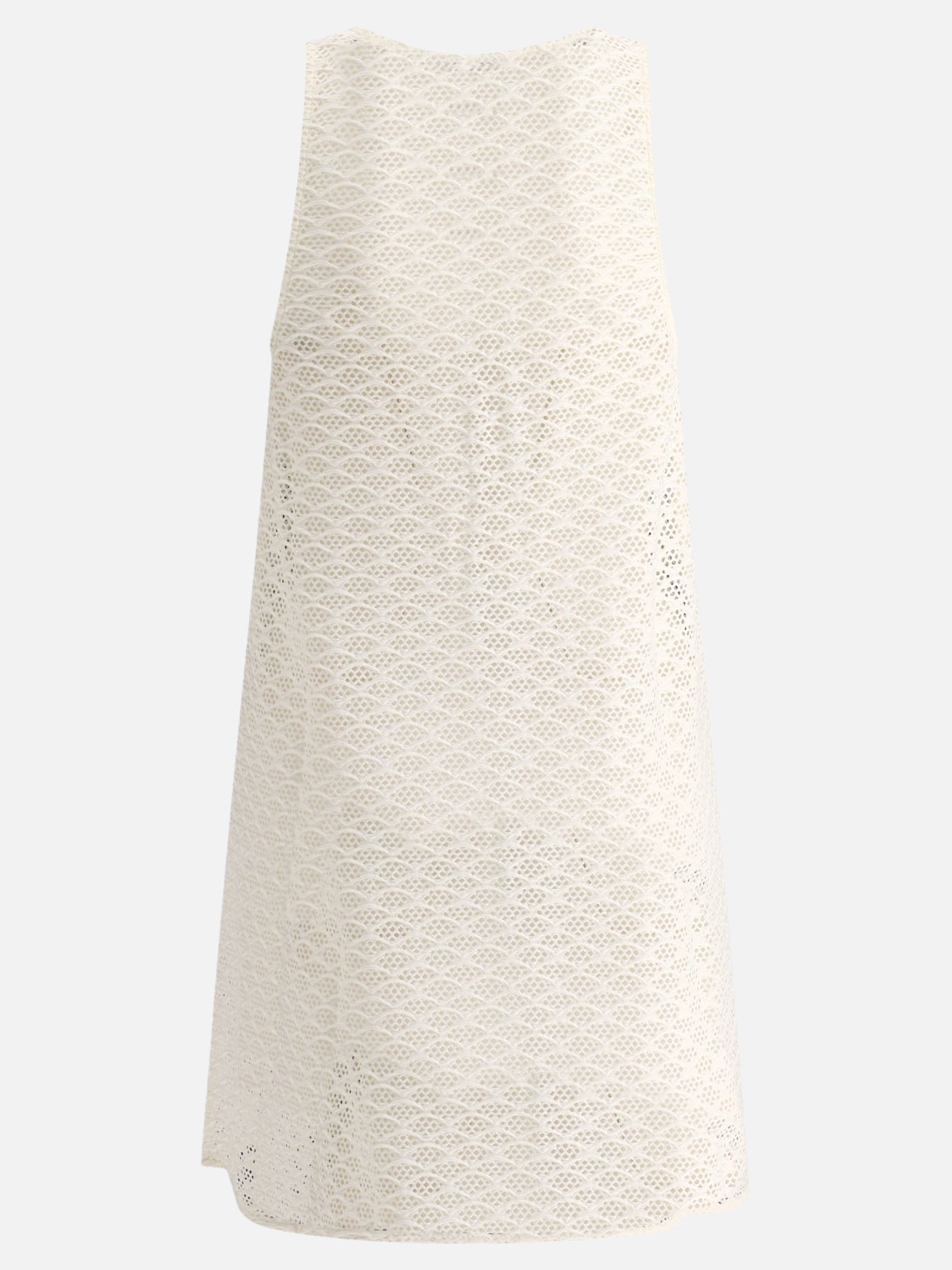 Ganni Mesh lace dress White