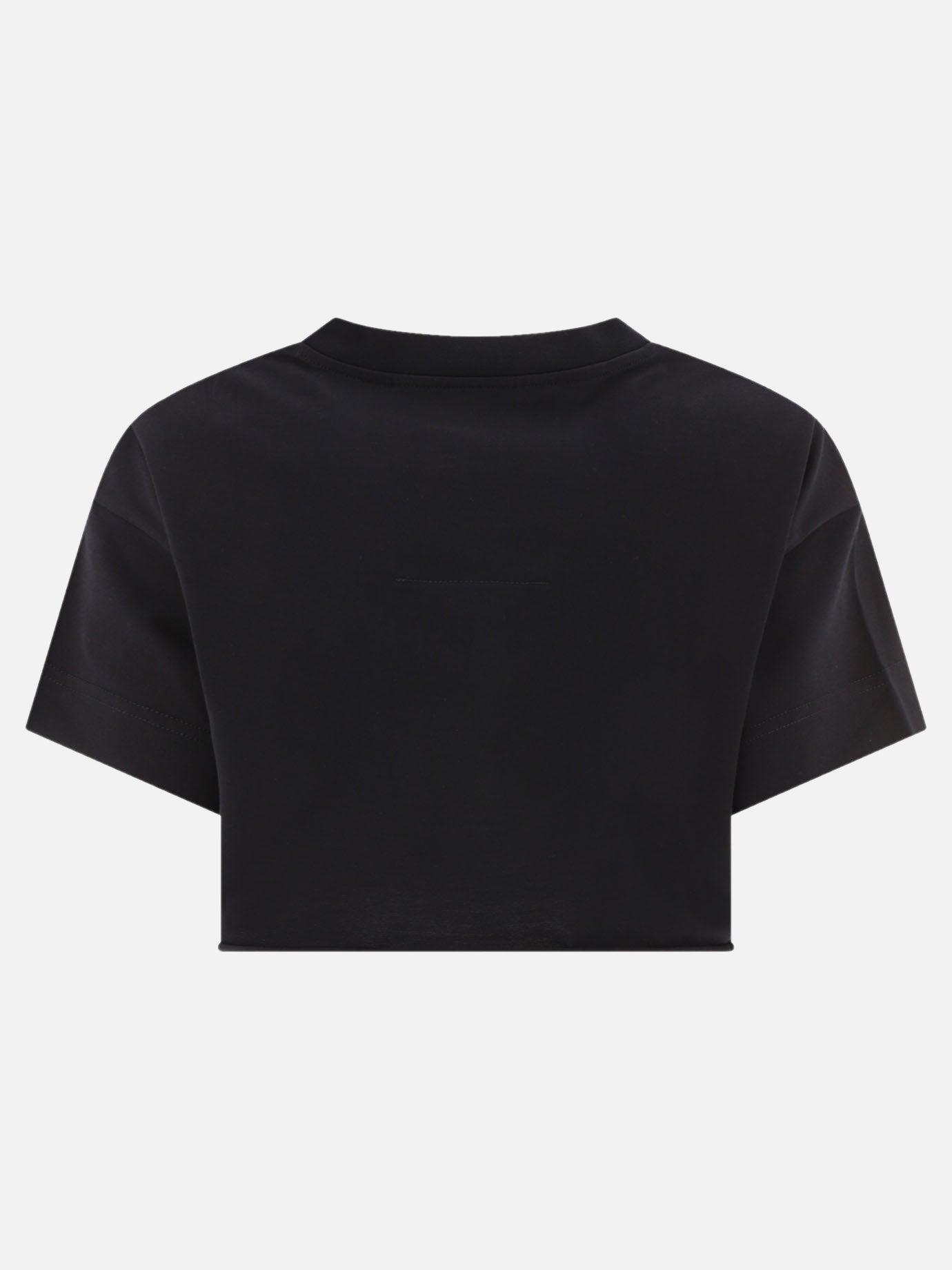 Cropped t-shirt with embroidered logo