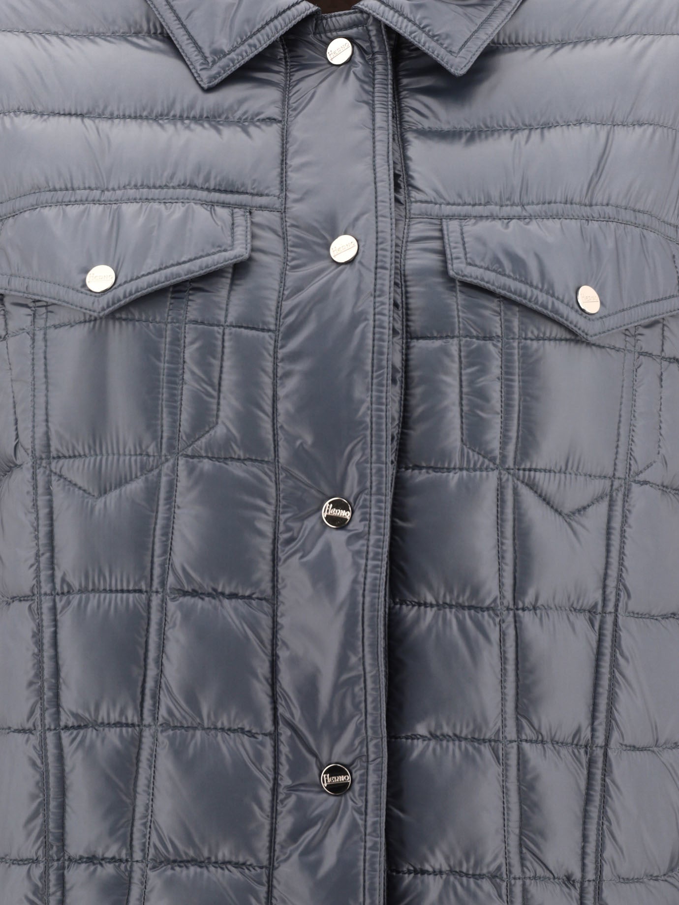 Herno Quilted jacket with chest pockets Blue