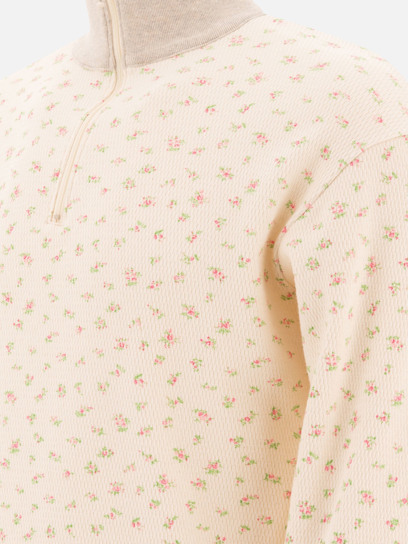 "Small Flower" half-zip sweatshirt