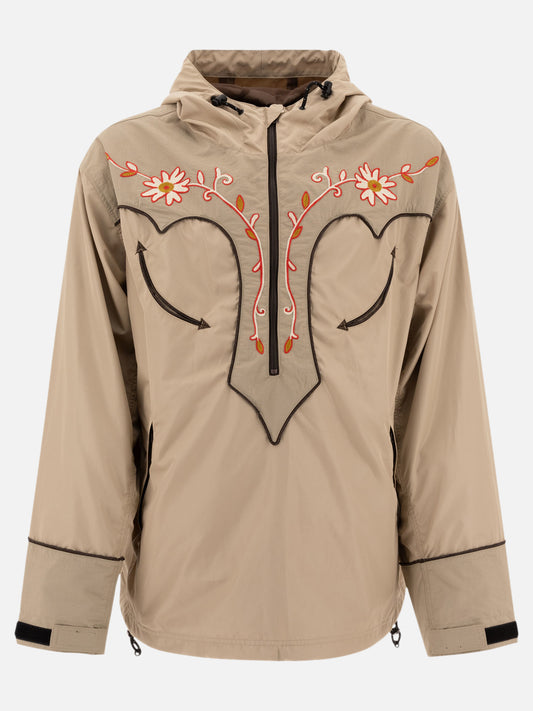 KAPITAL Windbreaker jacket with floral embroidery 16501944_5 Beige 1