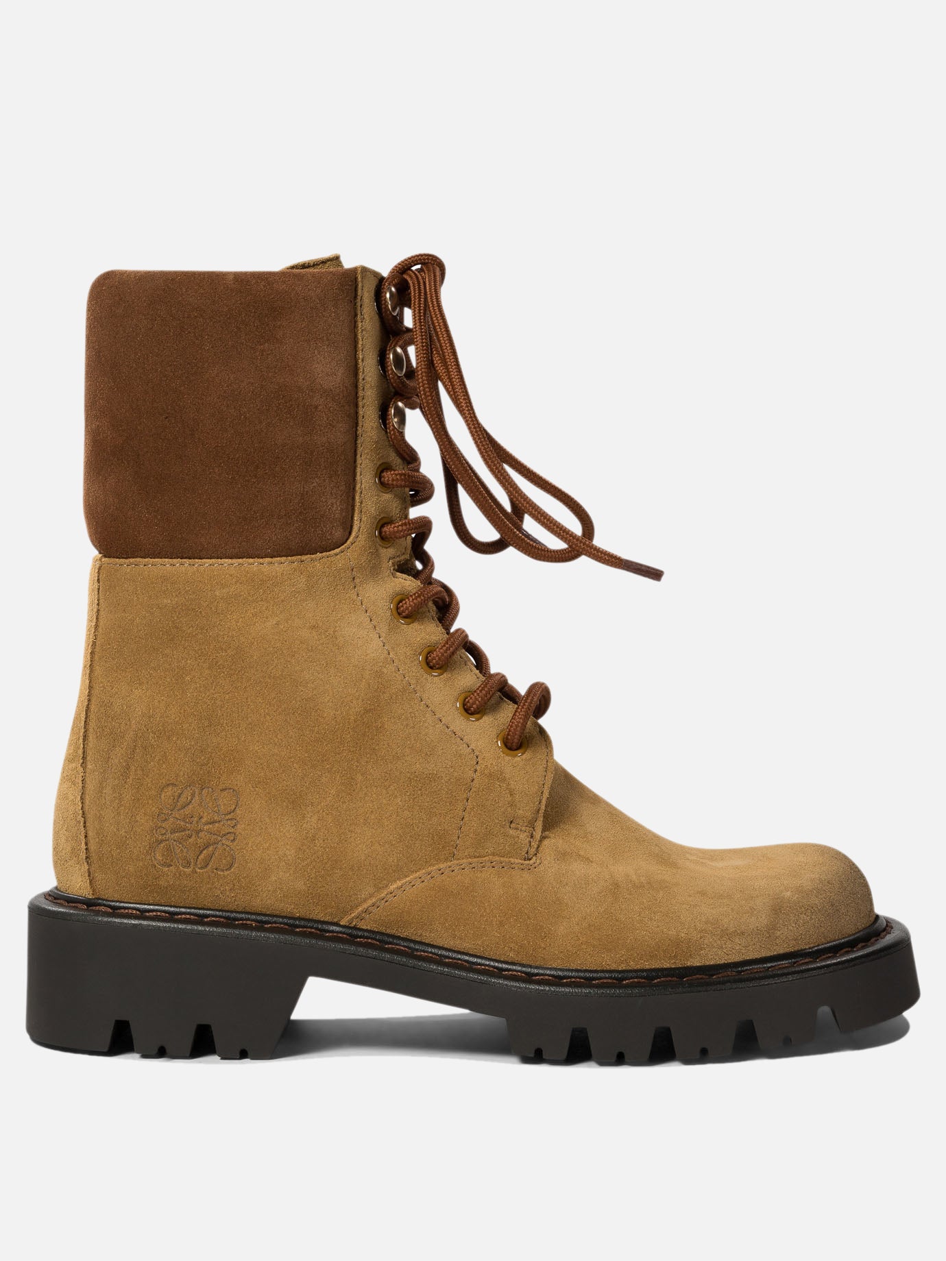 Loewe "Sierra" combat boot in suede Beige