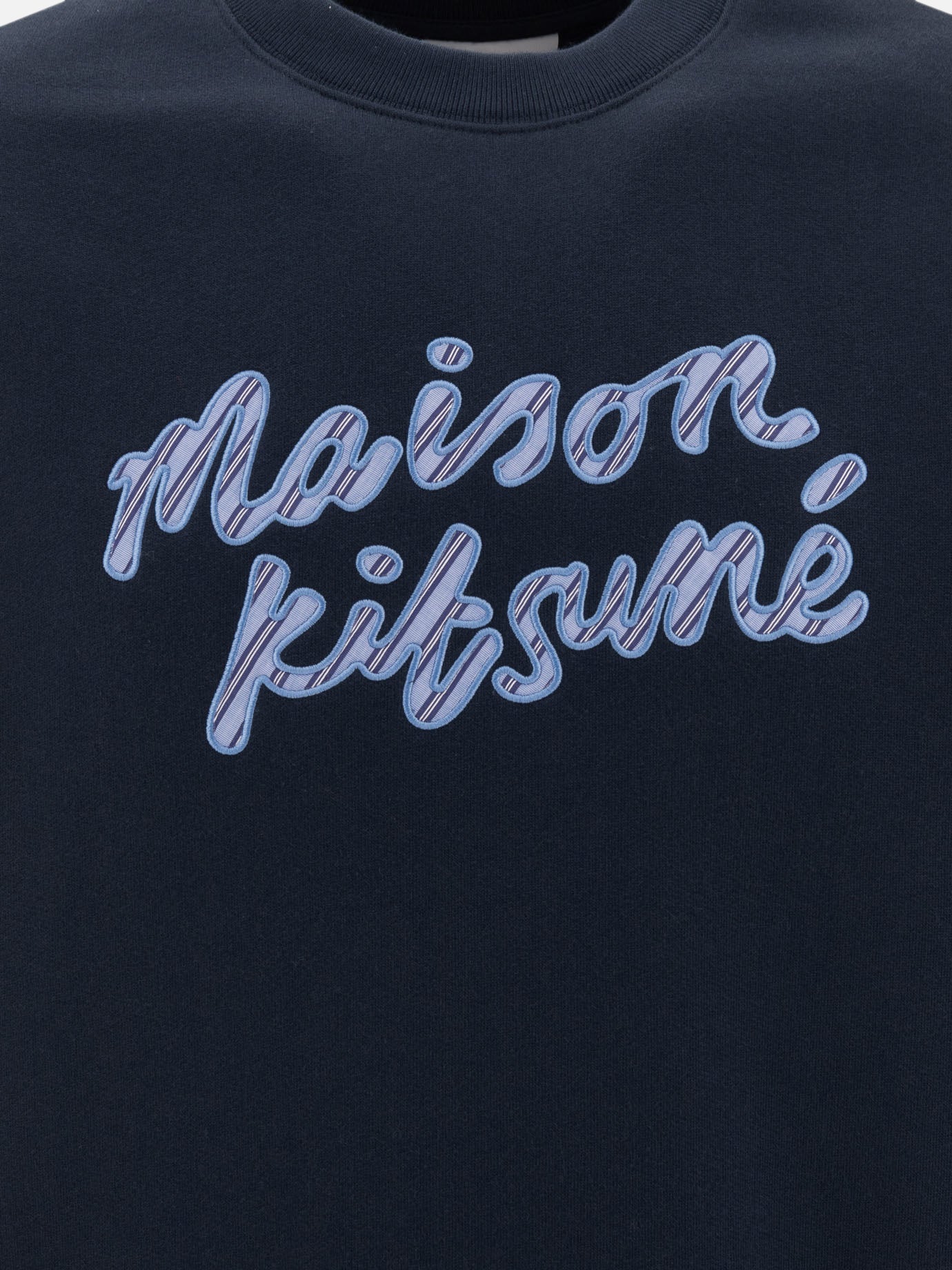 Maison Kitsuné "Handwriting Striped" sweatshirt Blue