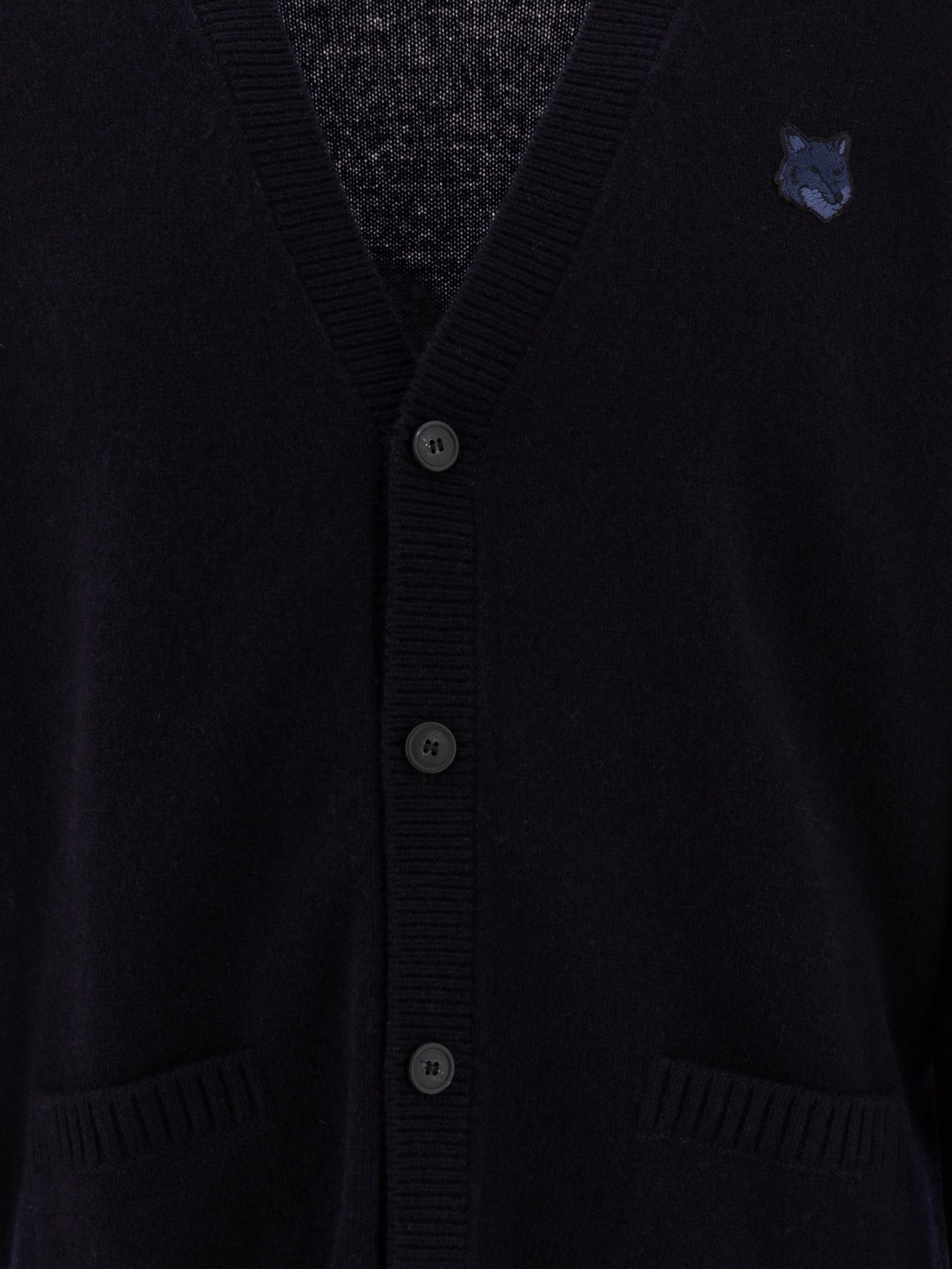 Maison Kitsuné "Bold Fox Head" cardigan Blue