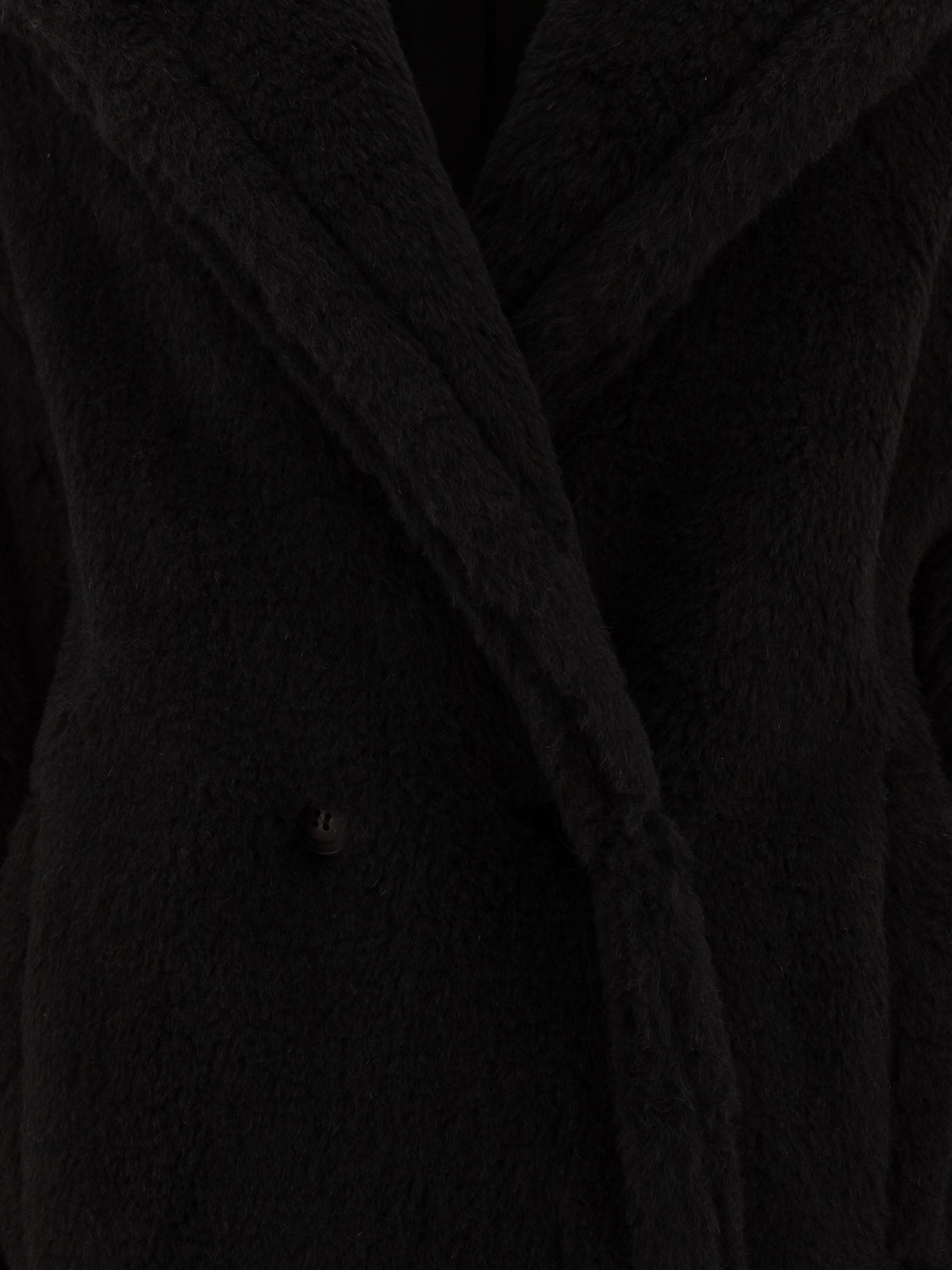 Max Mara "Teddy Bear Icon" coat in alpaca and silk Black