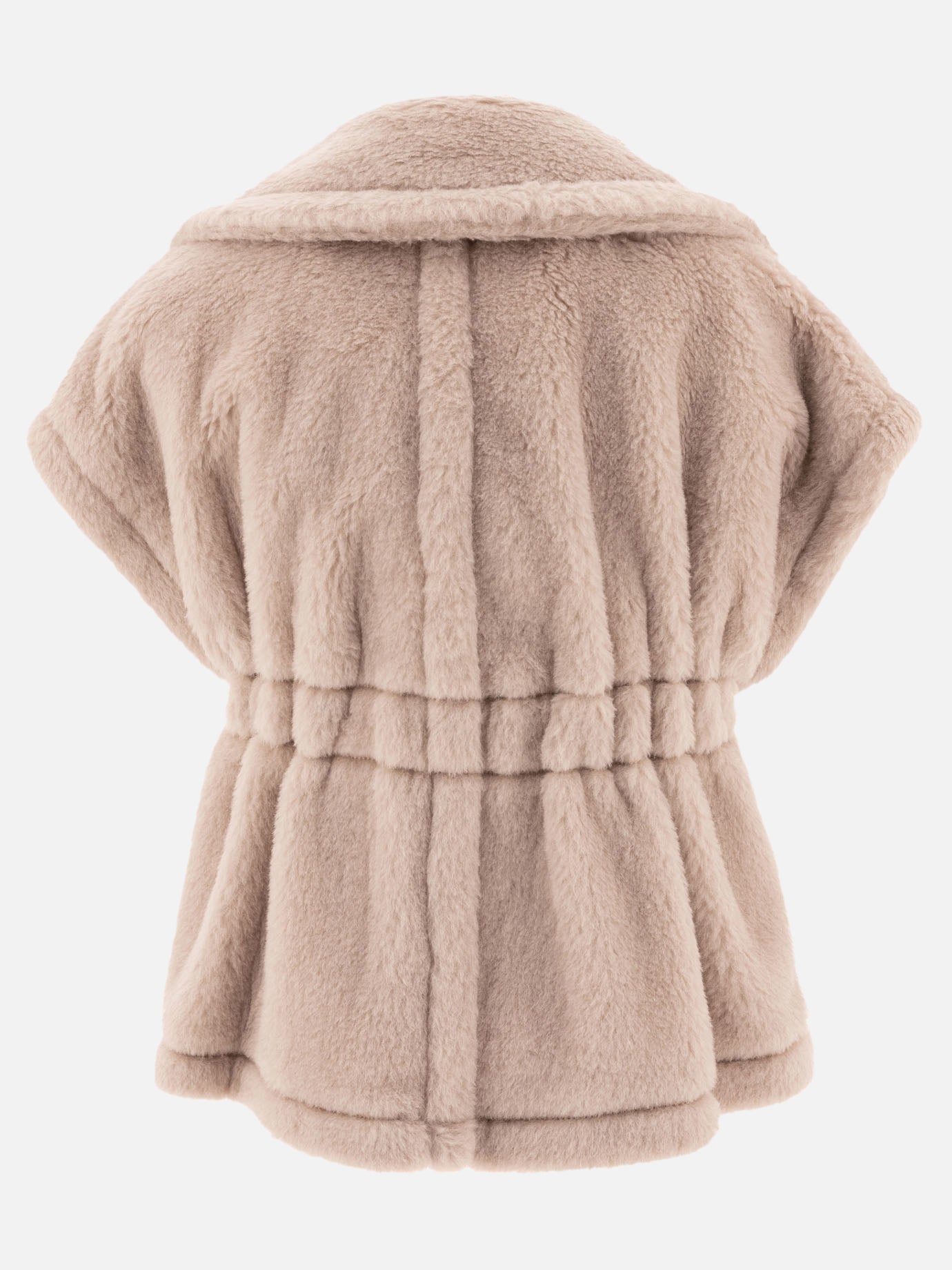 Max Mara Teddy fabric short cape Beige