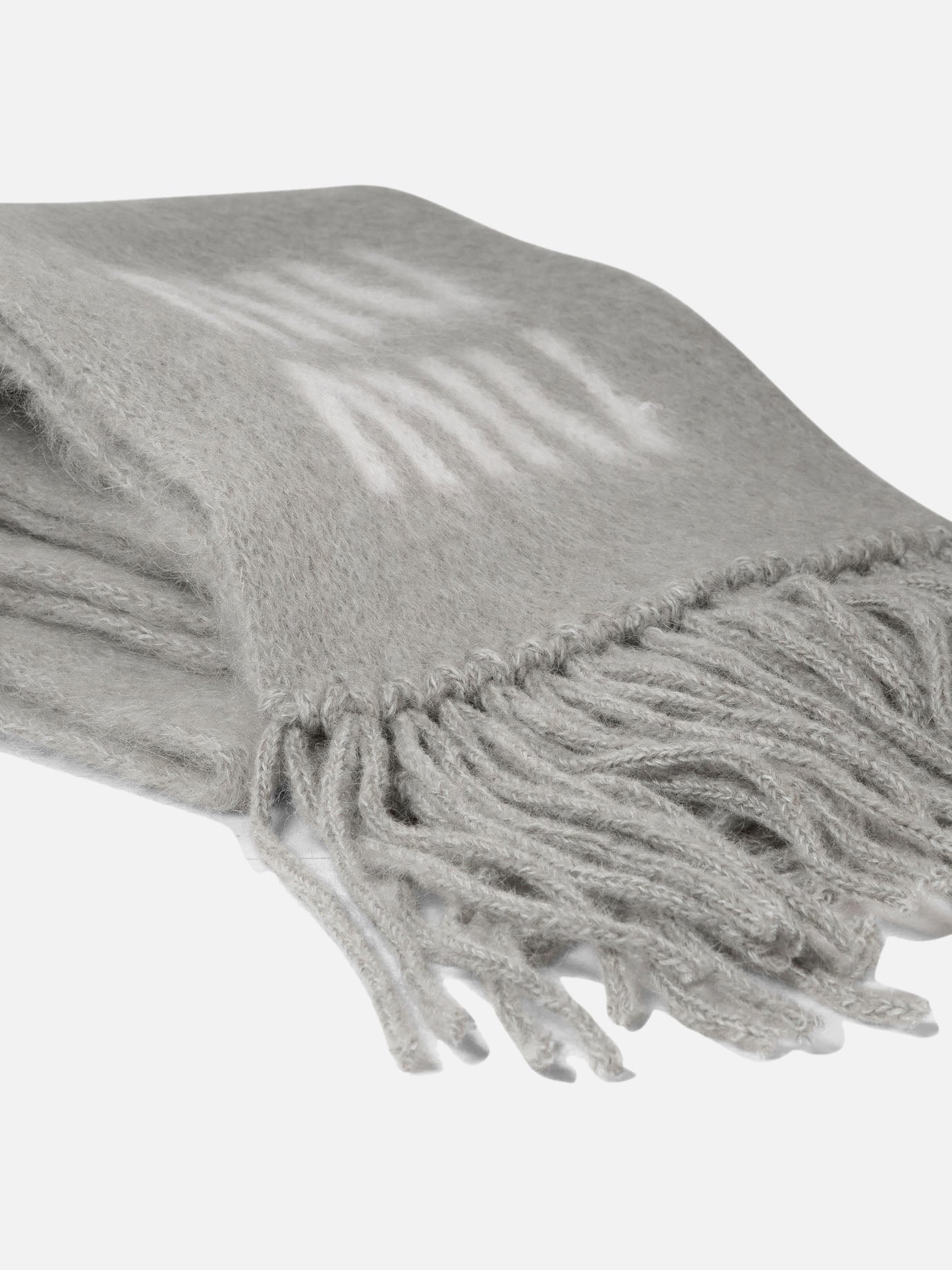 Miu Miu Scarf with contrasting logo Grey