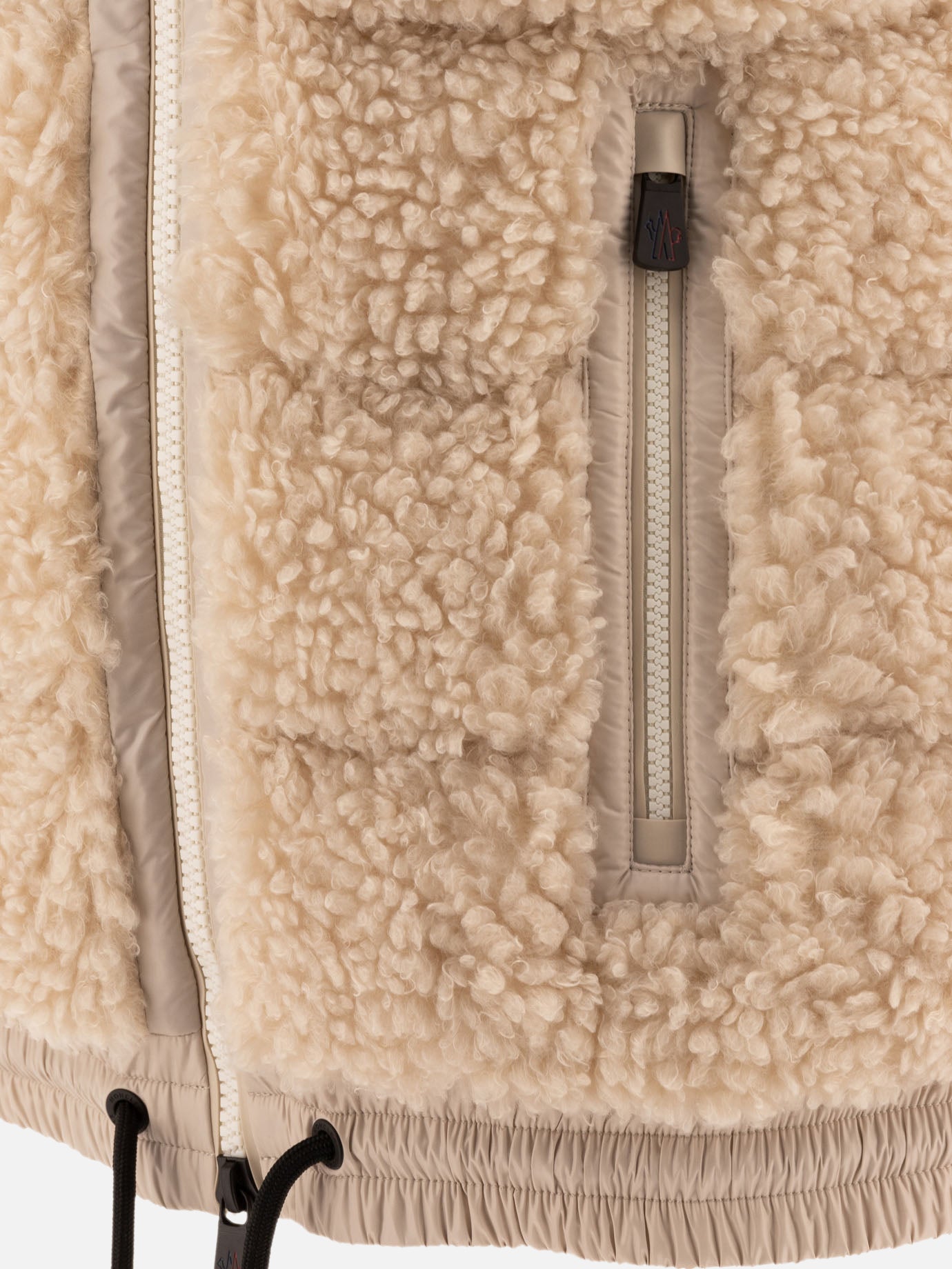 Moncler Grenoble Shearling down vest Beige