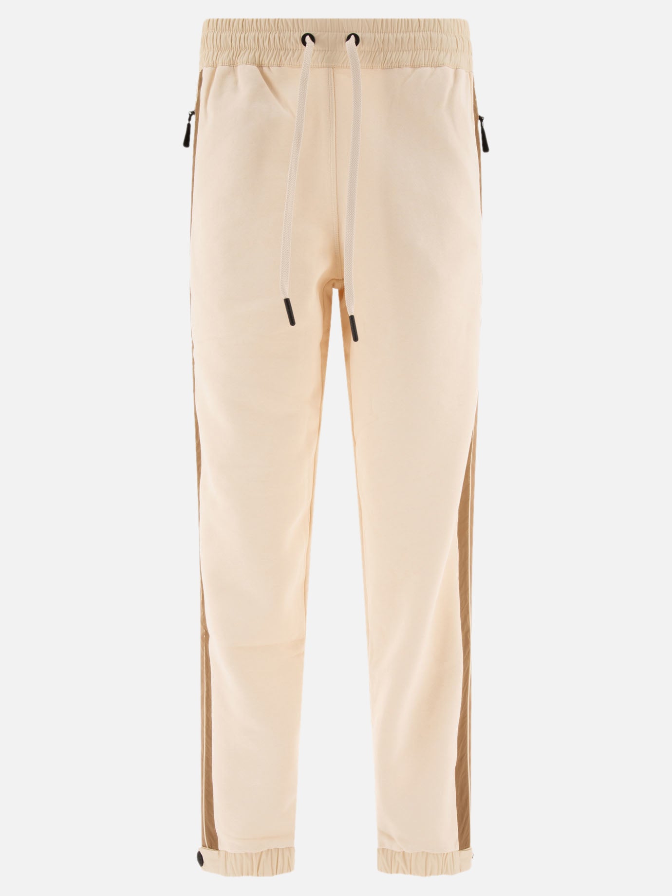 Moncler Grenoble Padded joggers with mountain logo Beige