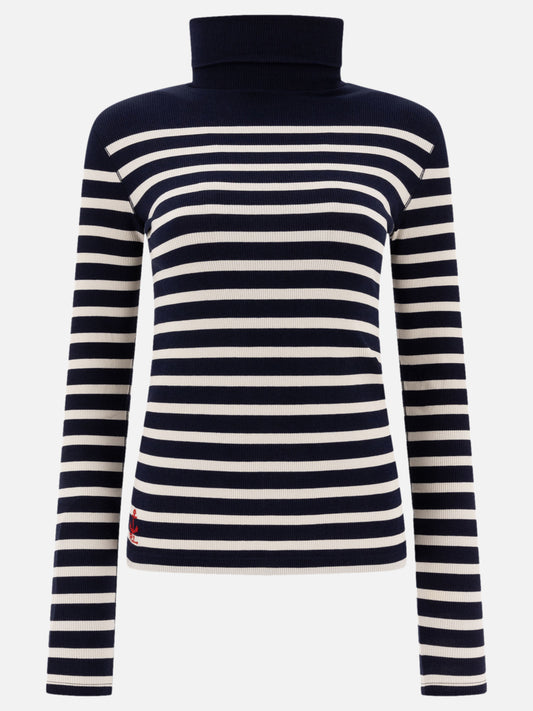 Polo Ralph Lauren Striped rib-knit turtleneck sweater Blue