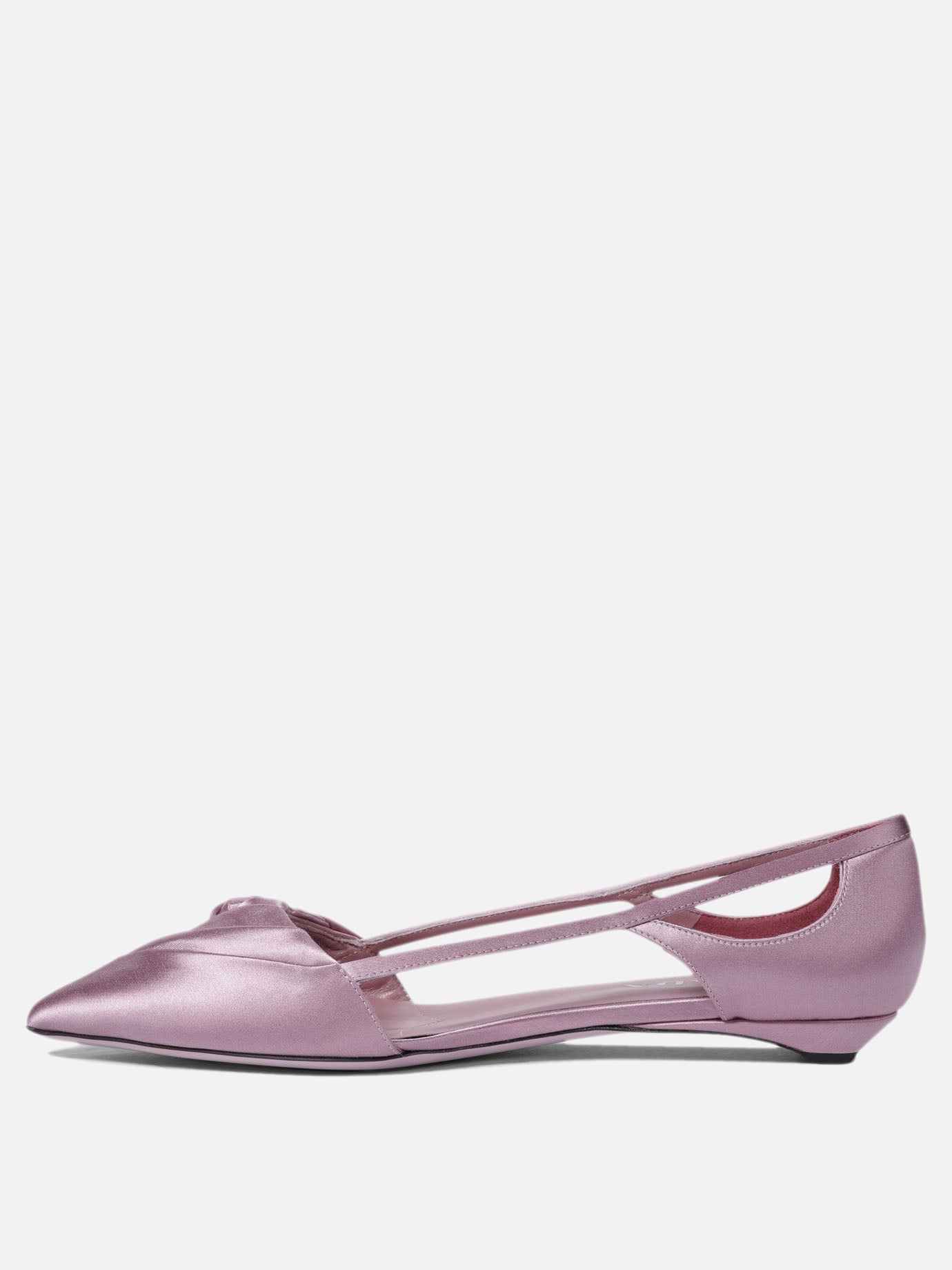 Satin cut-out ballet flats