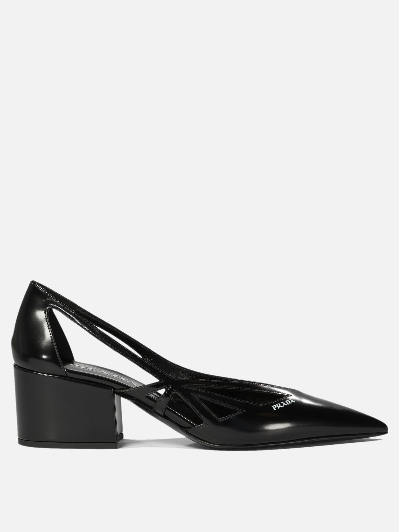 Prada Cut-out pumps in brushed leather Black