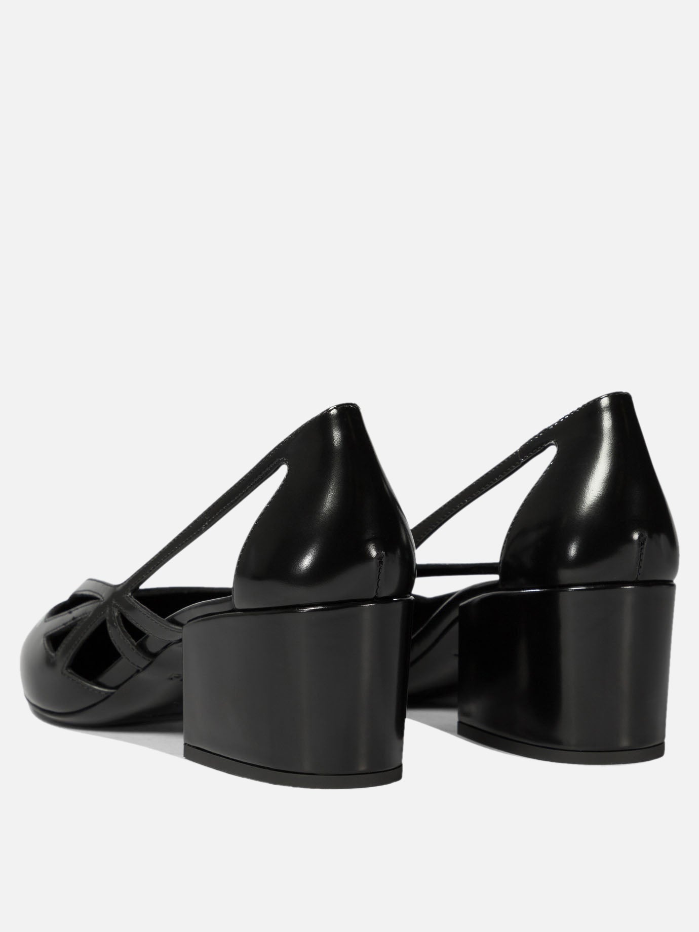 Prada Cut-out pumps in brushed leather Black