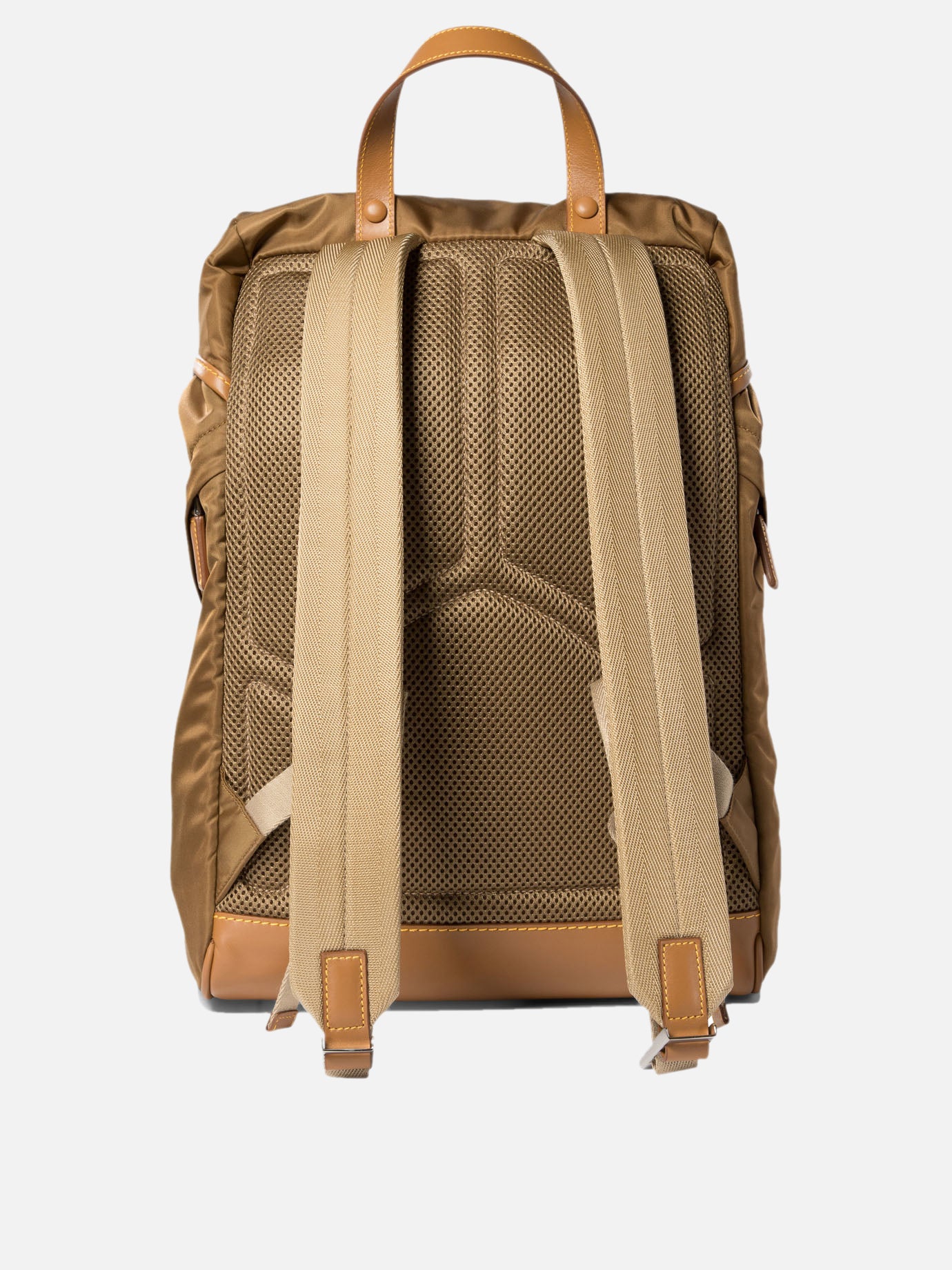 Re-Nylon and leather backpack