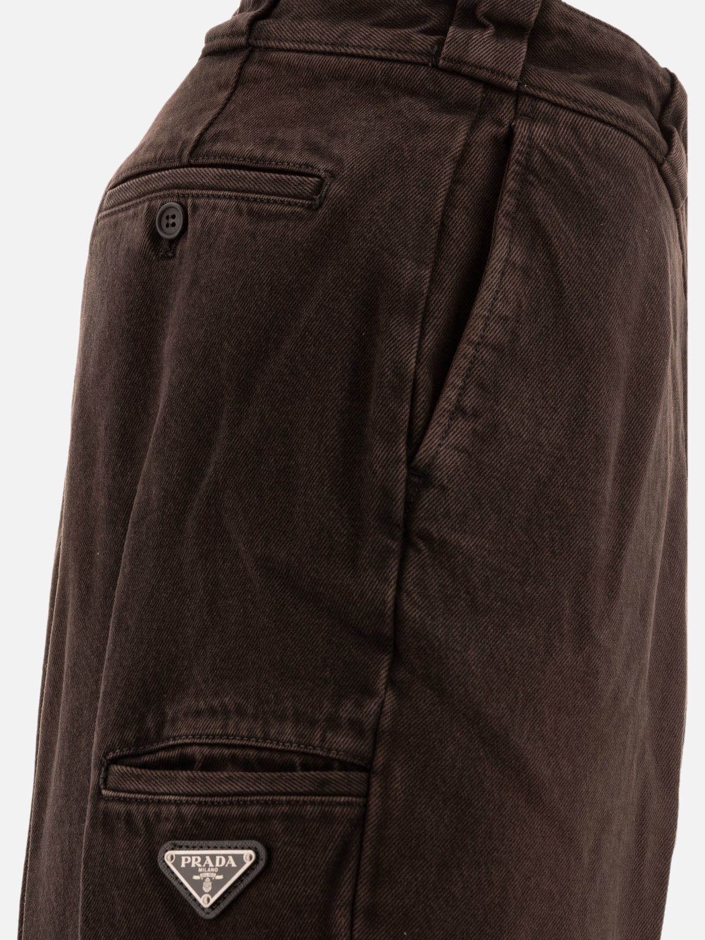 Prada Wide leg denim jeans Brown