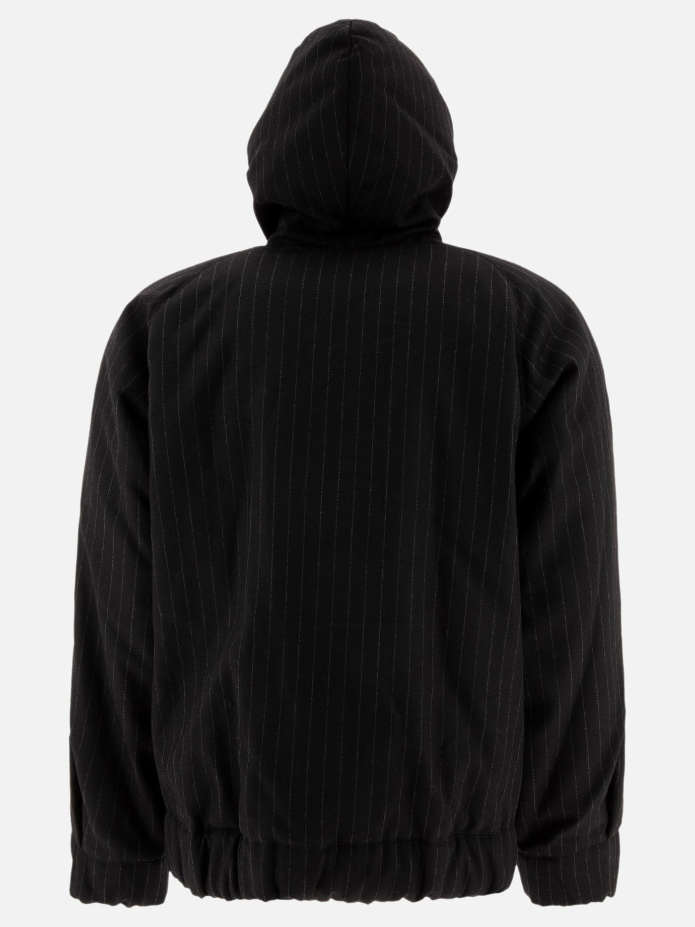 Pinstriped hooded jacket