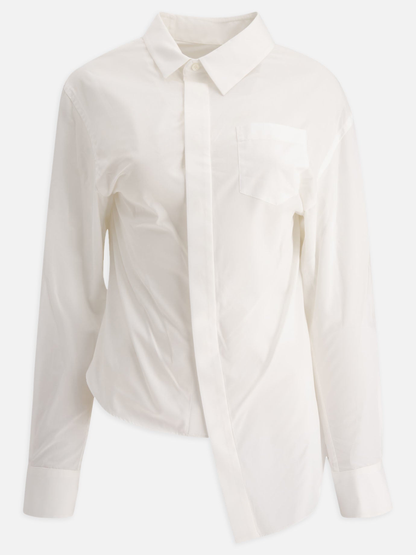 Poplin asymmetrical shirt