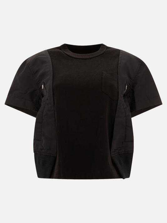 Sacai "Nylon Twill x Cotton Jersey" t-shirt Black