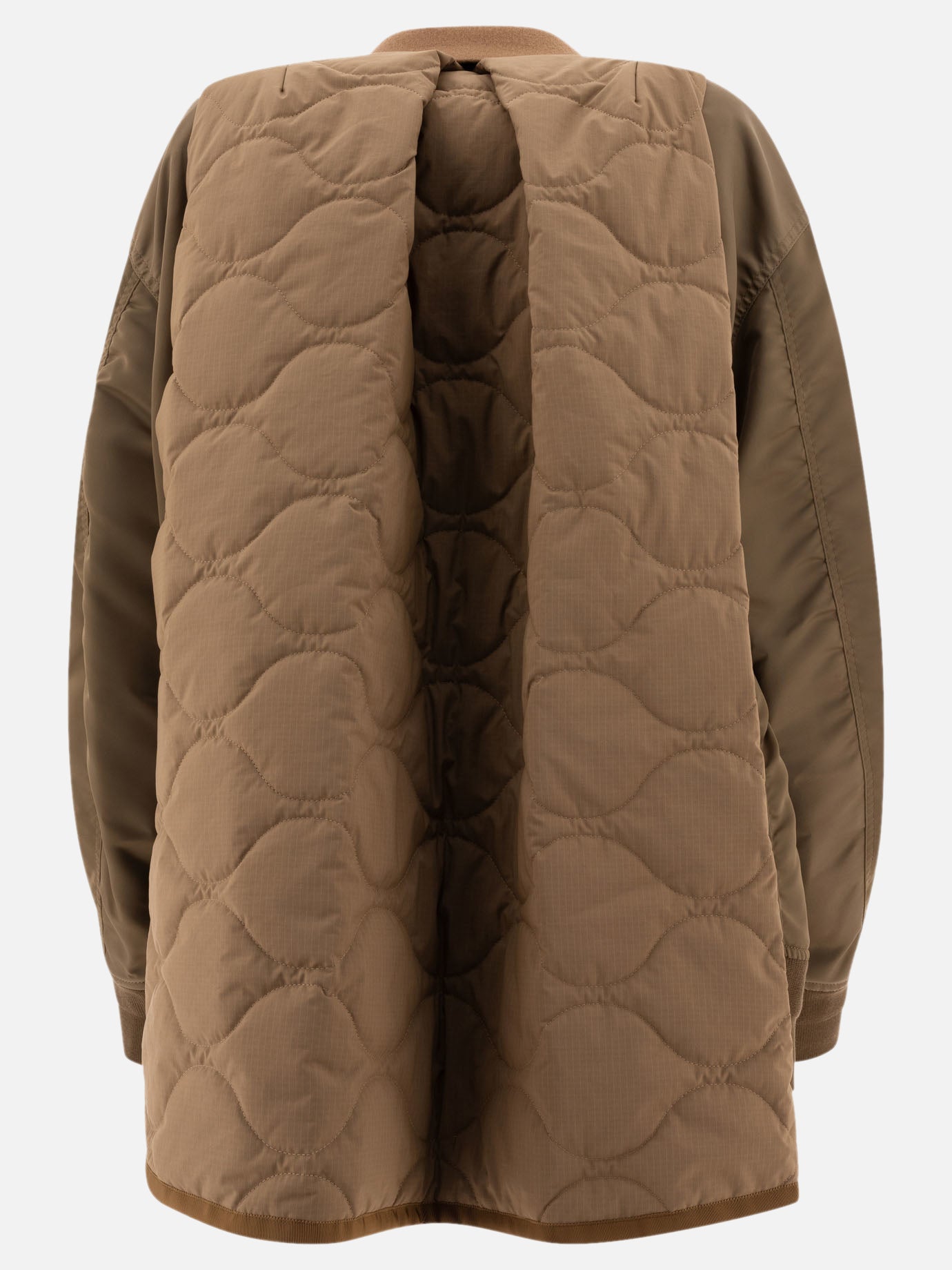 Sacai "Wool Melton x Nylon Twill" coat Beige