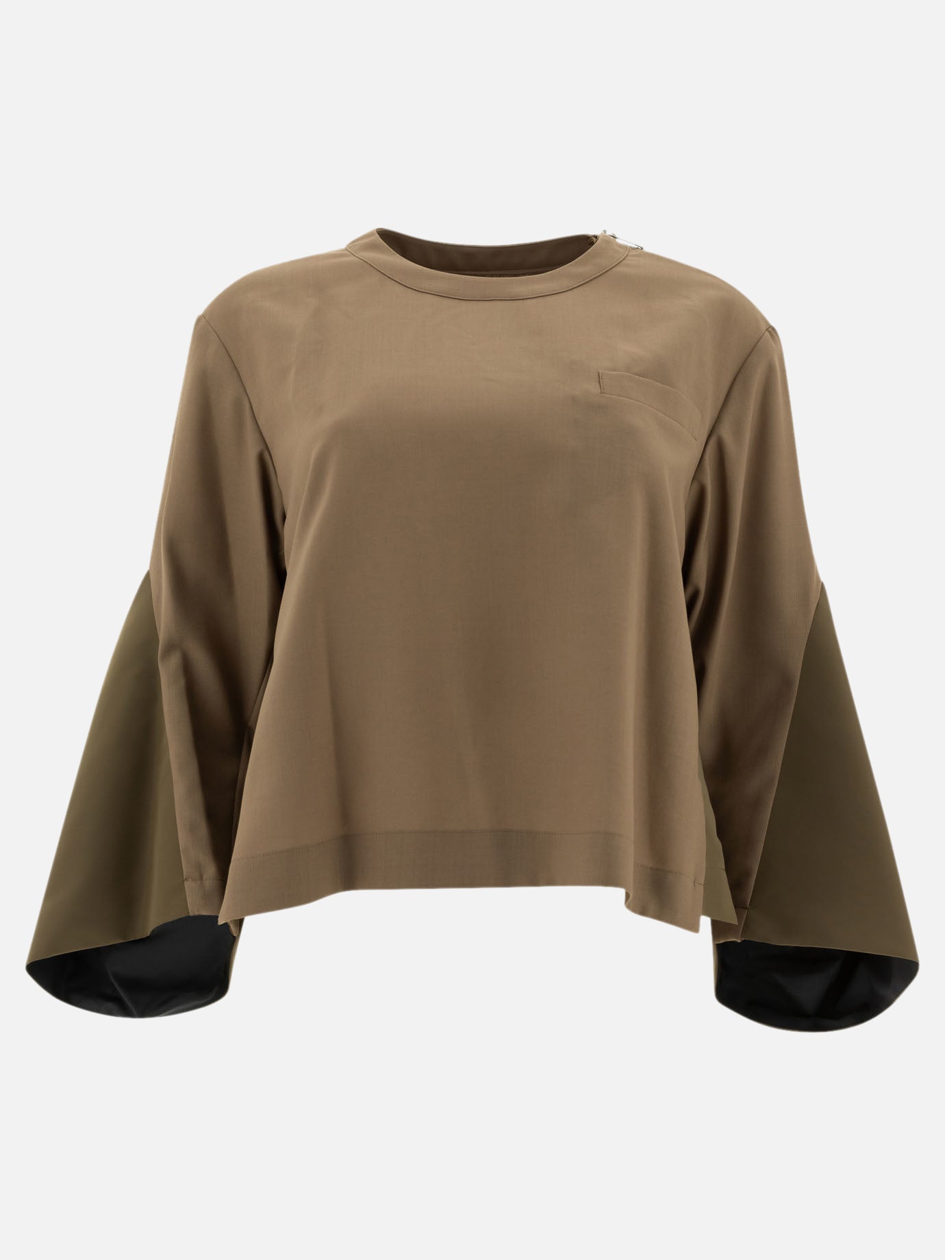 Sacai "Suiting x Nylon Twill" sweater Beige