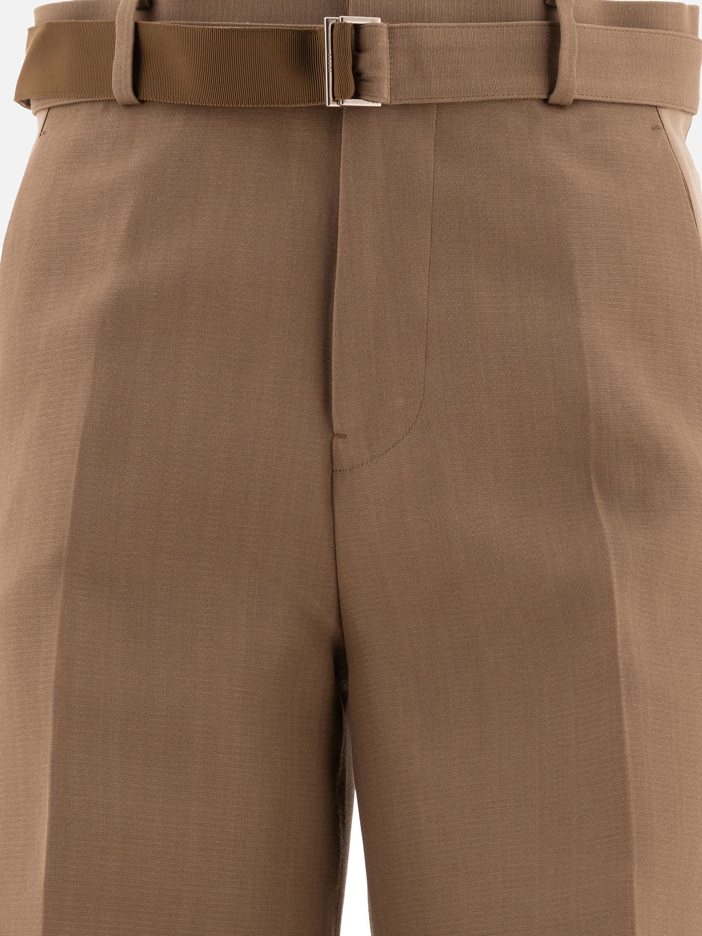 Sacai Tailored belted trousers Beige