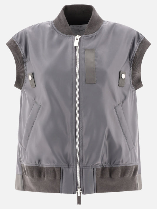 Vest jackets Solid colour  Grey - Sacai Women | PLP | VIETTI Online Store 

