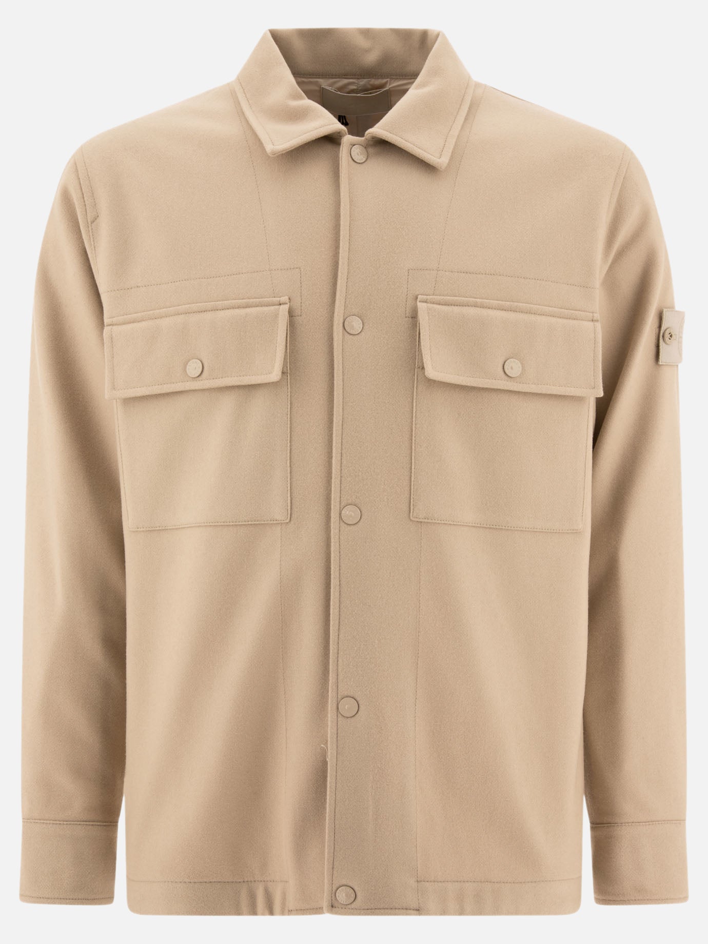 Overshirt jackets Solid colour  Beige - Stone Island Men | PDP | VIETTI Online Store | thumbnail