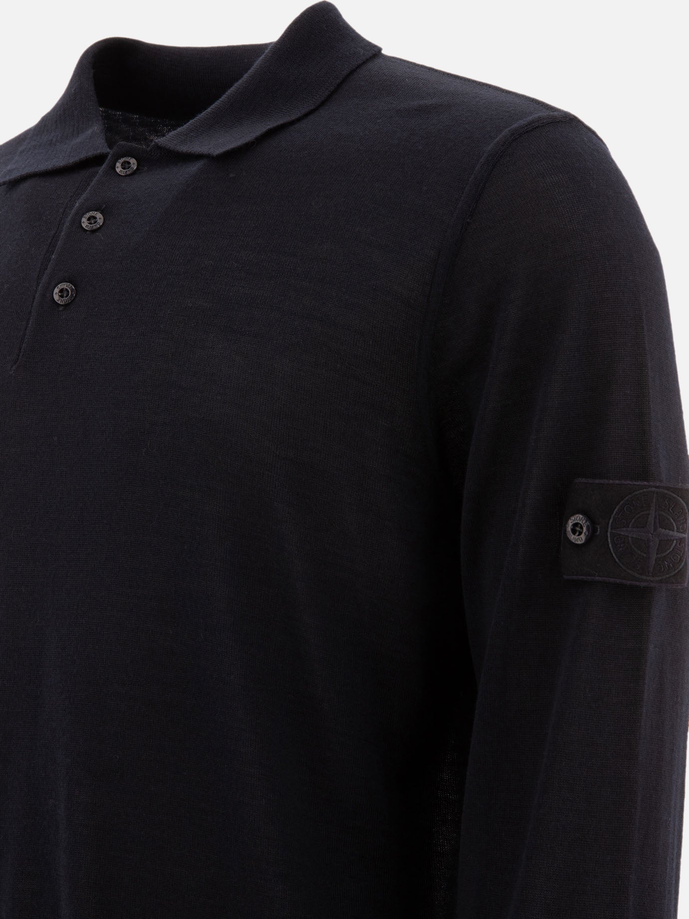 Stone Island “Ghost” knit polo shirt Blue