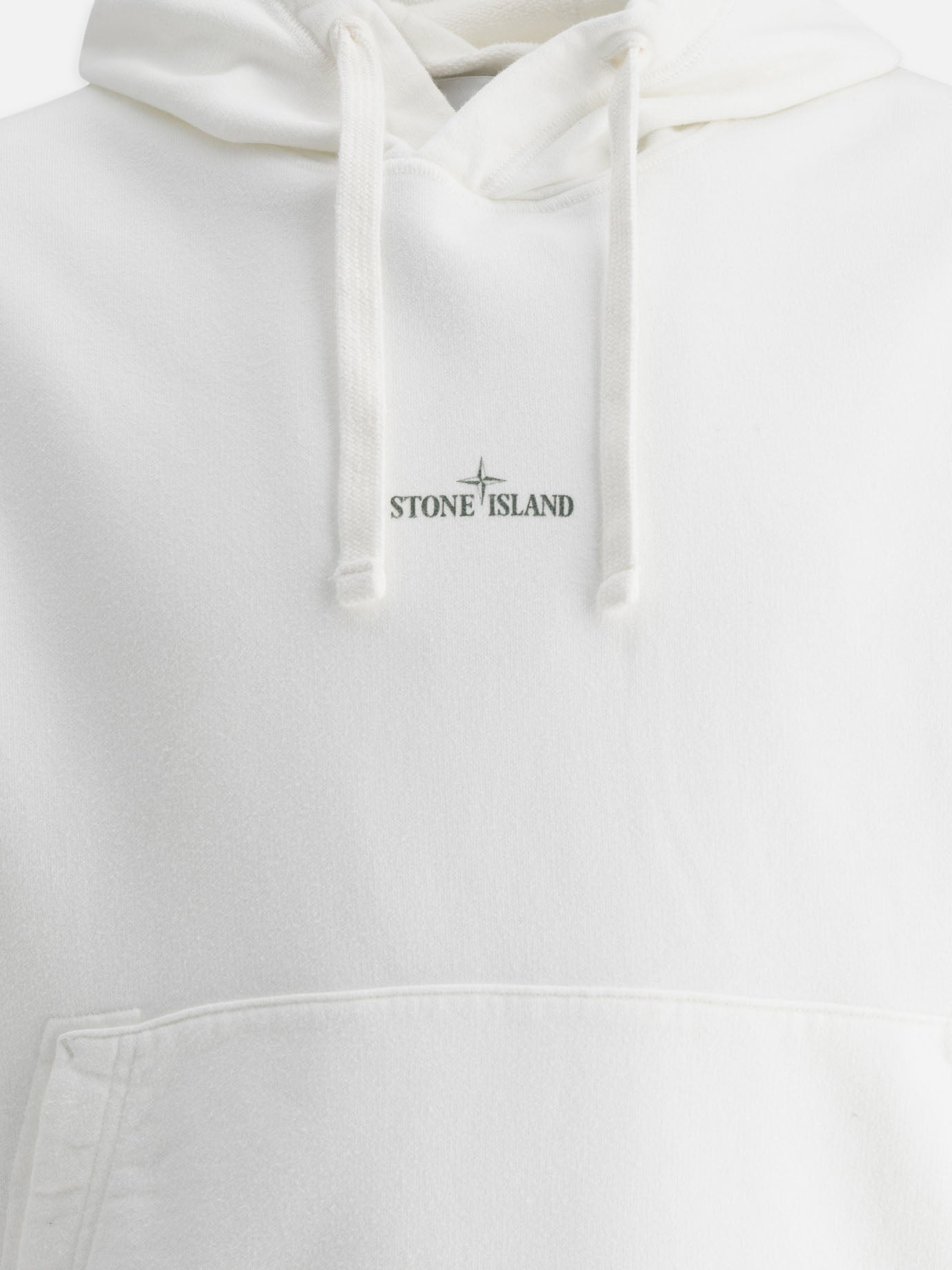 Stone Island “Optical Three” embroidered hoodie White